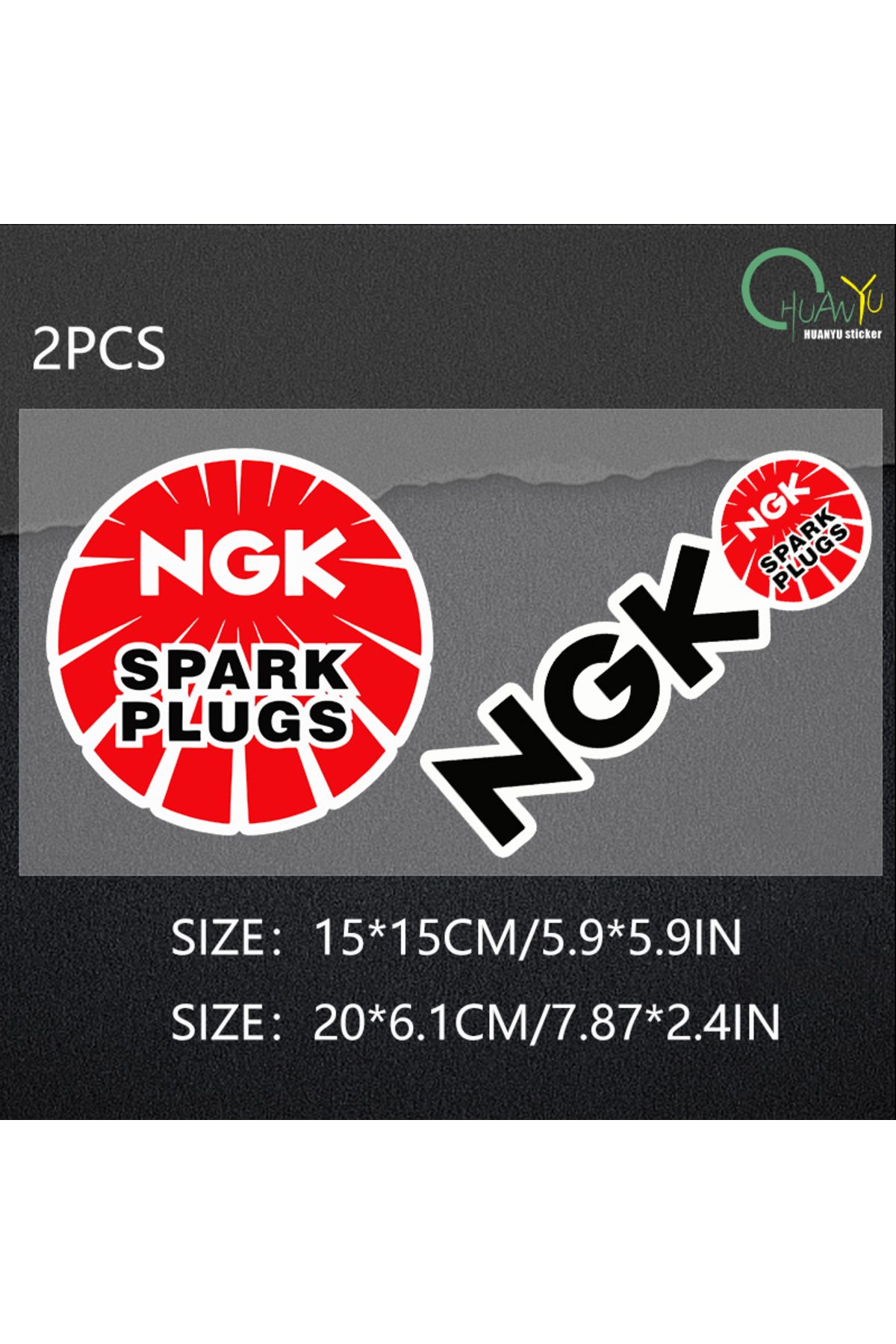 Choice-NGK Spark Plug Car Reflective Sticker Personalized Creative Body Decoration Sticker Waterproof Re... 1