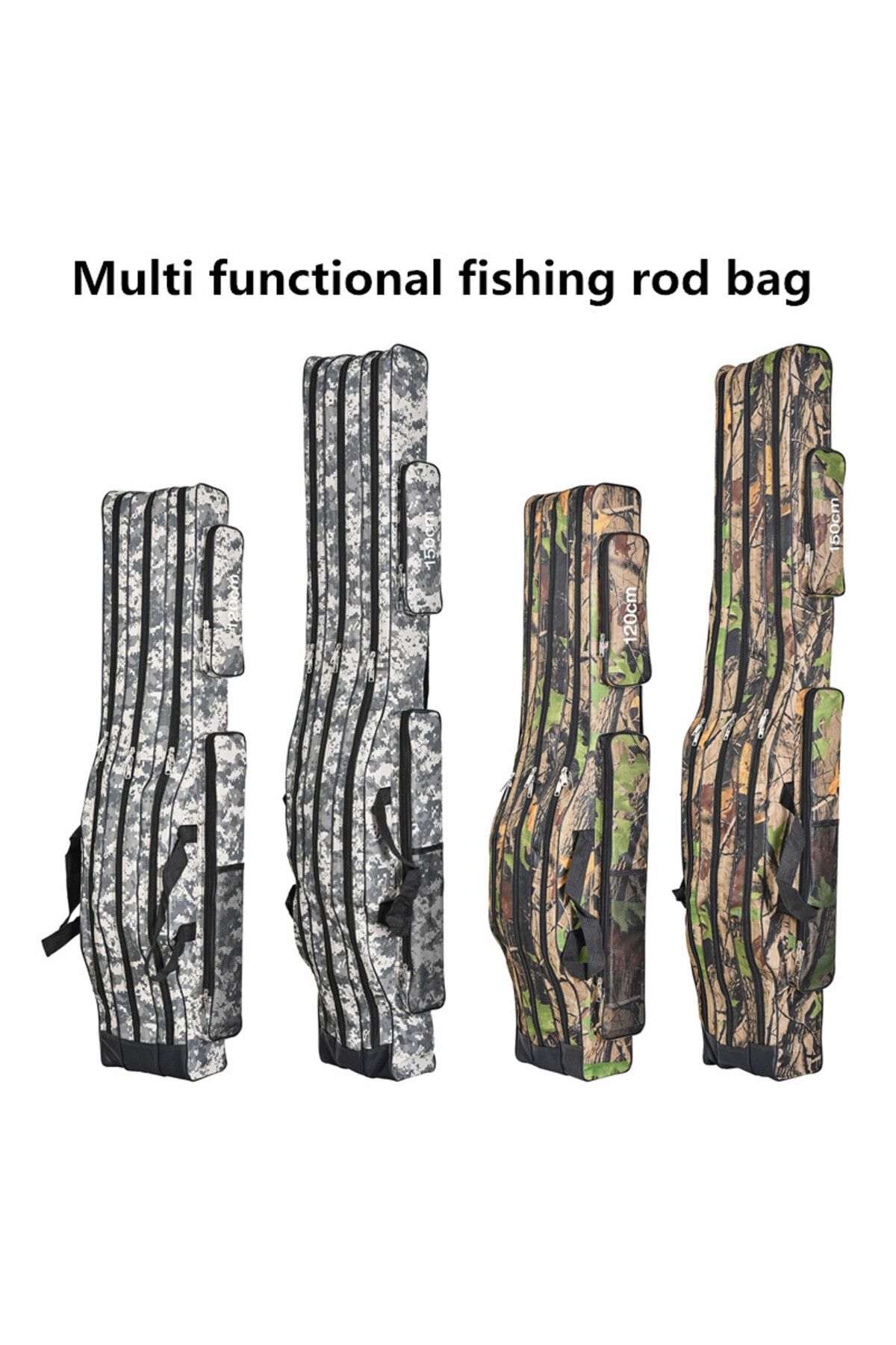 Choice-1.2m/1.5m three-layer foldable large belly sea fishing bag, double shoulder fishing rod bag, tool... 2