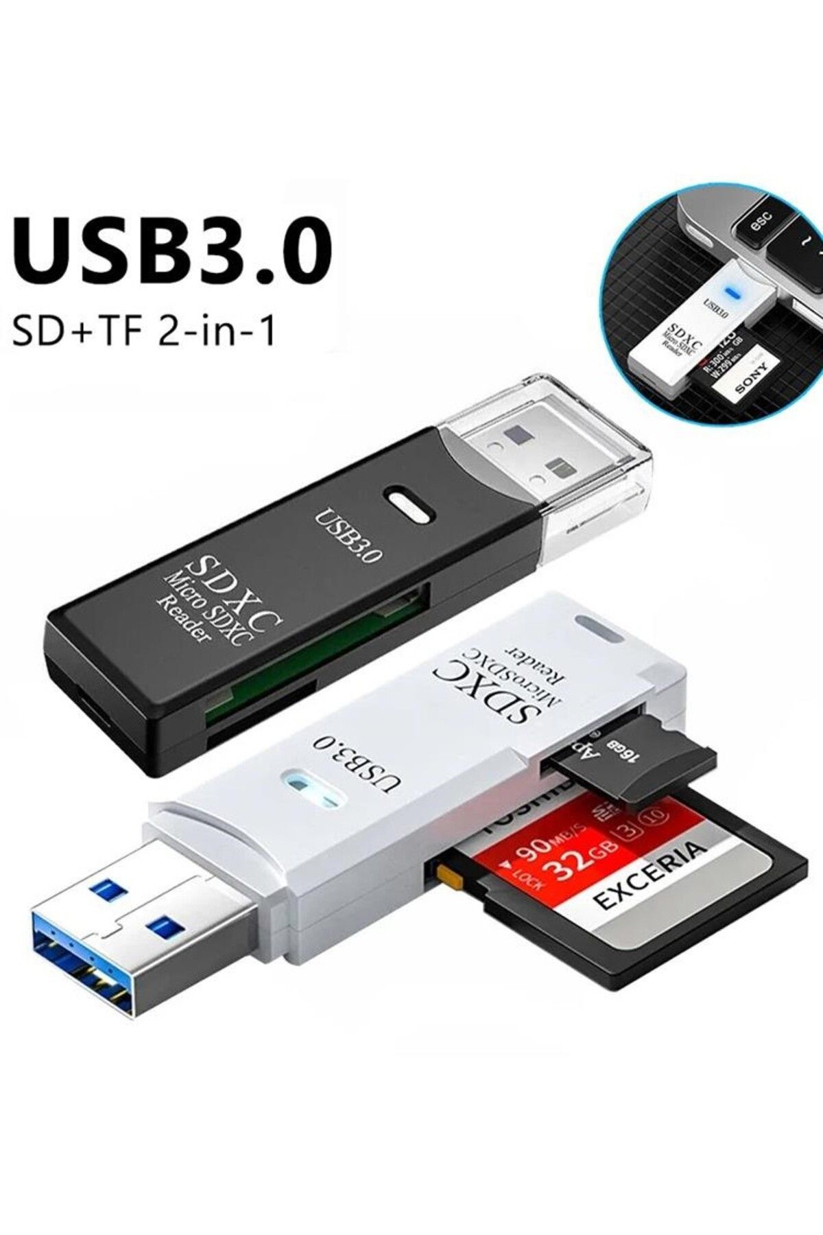Fomscvka-قارئ بطاقات USB 3.0 2 في 1 USB 2.0 إلى SD Micro SD TF محول بطاقة الذاكرة لأجهزة الكمبيوتر المحمولة وملحقاتها 8