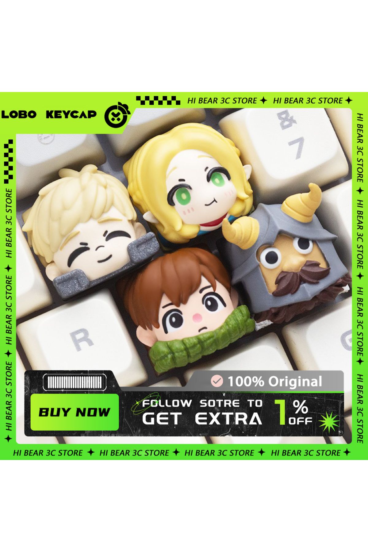 Choice-LOBO Delicious in Dungeon Hand-made Resin Keycap Mechanical Keyboard Keycaps Cute Customized Gami... 2