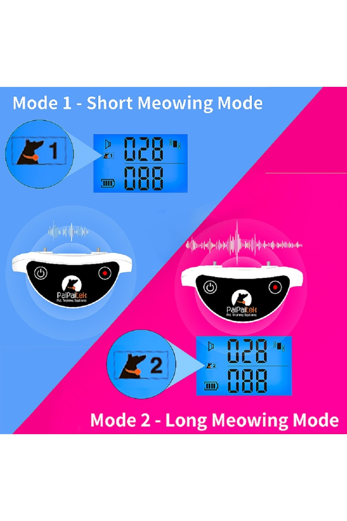 PaiPaitek-Cat Training Collar with Remote ,Cat Shock Collar,Cat Stop Meowing Collar,Remote Traini... 4
