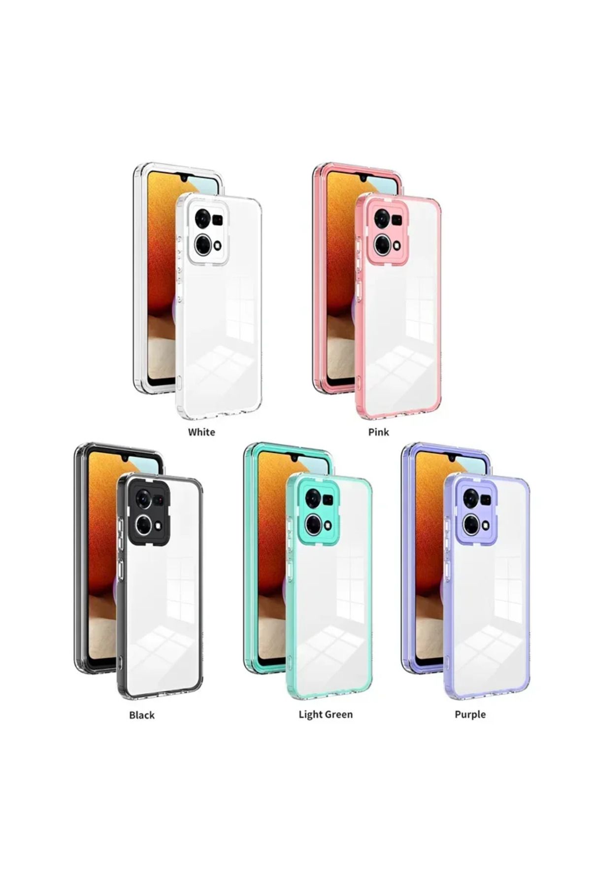 Choice-جراب شفاف عالي الدقة مقاوم للصدمات 360 درجة لهاتف OPPO Reno 11 10 8 7 Pro 5G A98 A78 A77 A38 A57 A17 A96 A... 7