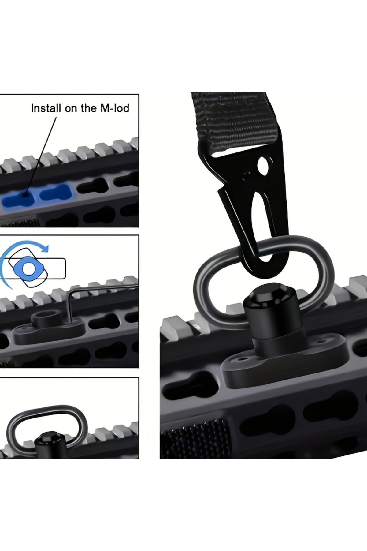 Choice-shotgun belt swivel hanger quickly dismounts QD buckle MLOK base mount adapter hanger 7