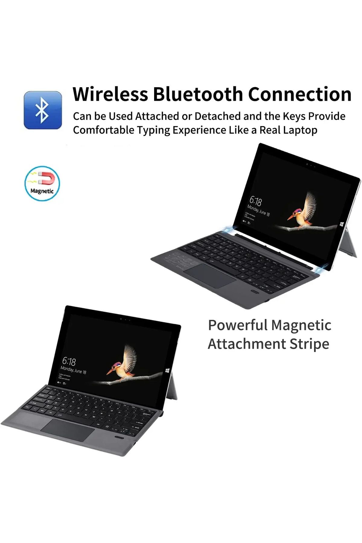 Choice-Trackpad Keyboard for Microsoft Surface Pro 3 4 5 6 7 Go 1 2 3 Bluetooth Wireless Keyboard Tablet... 2
