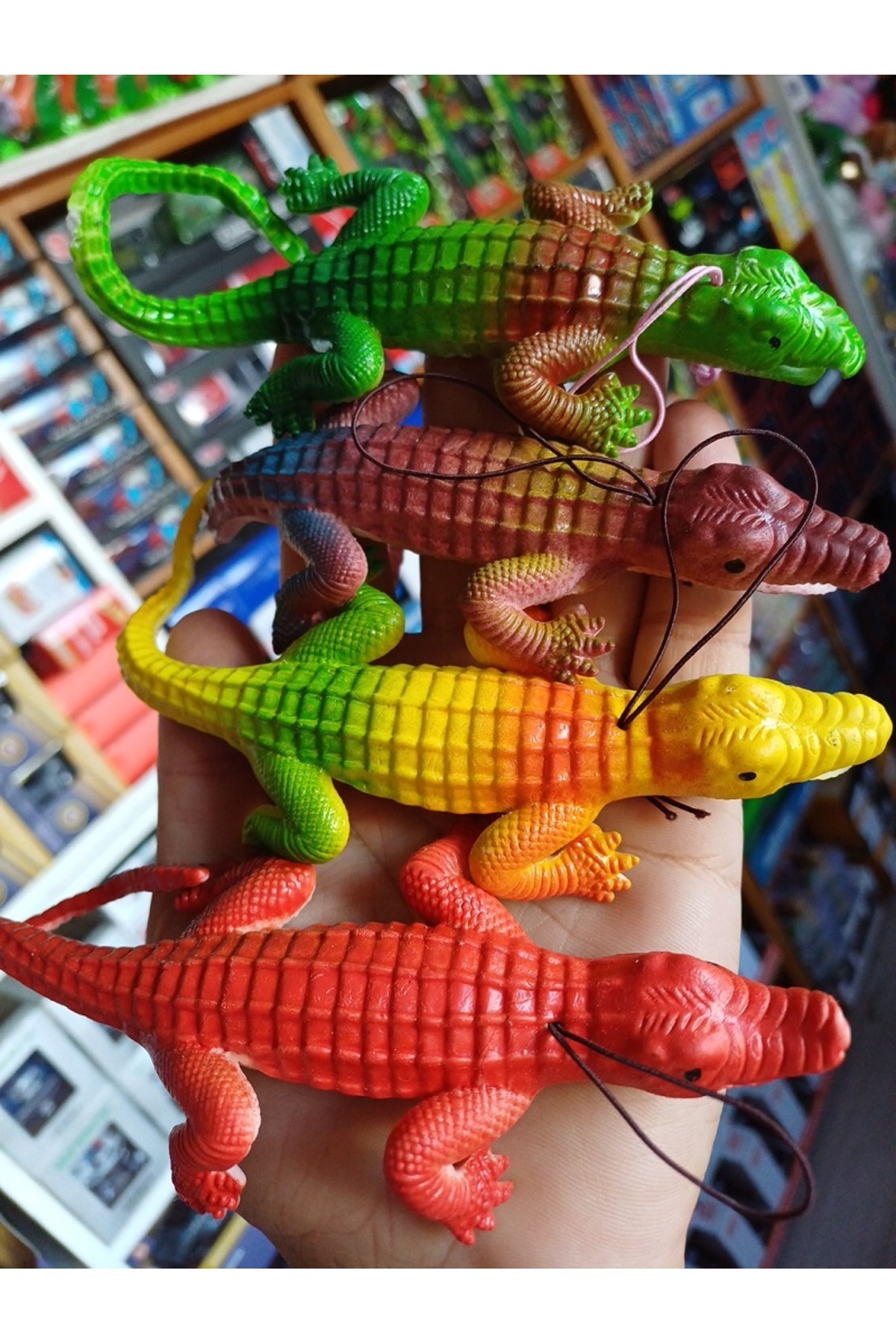 OYUNCAKSAHİLİ Timsah Sürüngen Set Şaka Korku Hayvanları Esnek 35cm