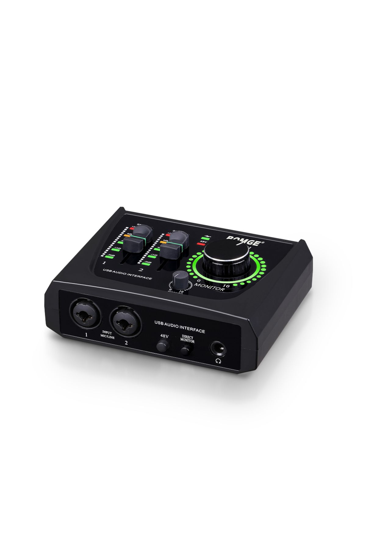 BOMGE-mini 2 Channel USB Audio Interface sound card Recording Streaming and Podcasting with XLR/4... 4