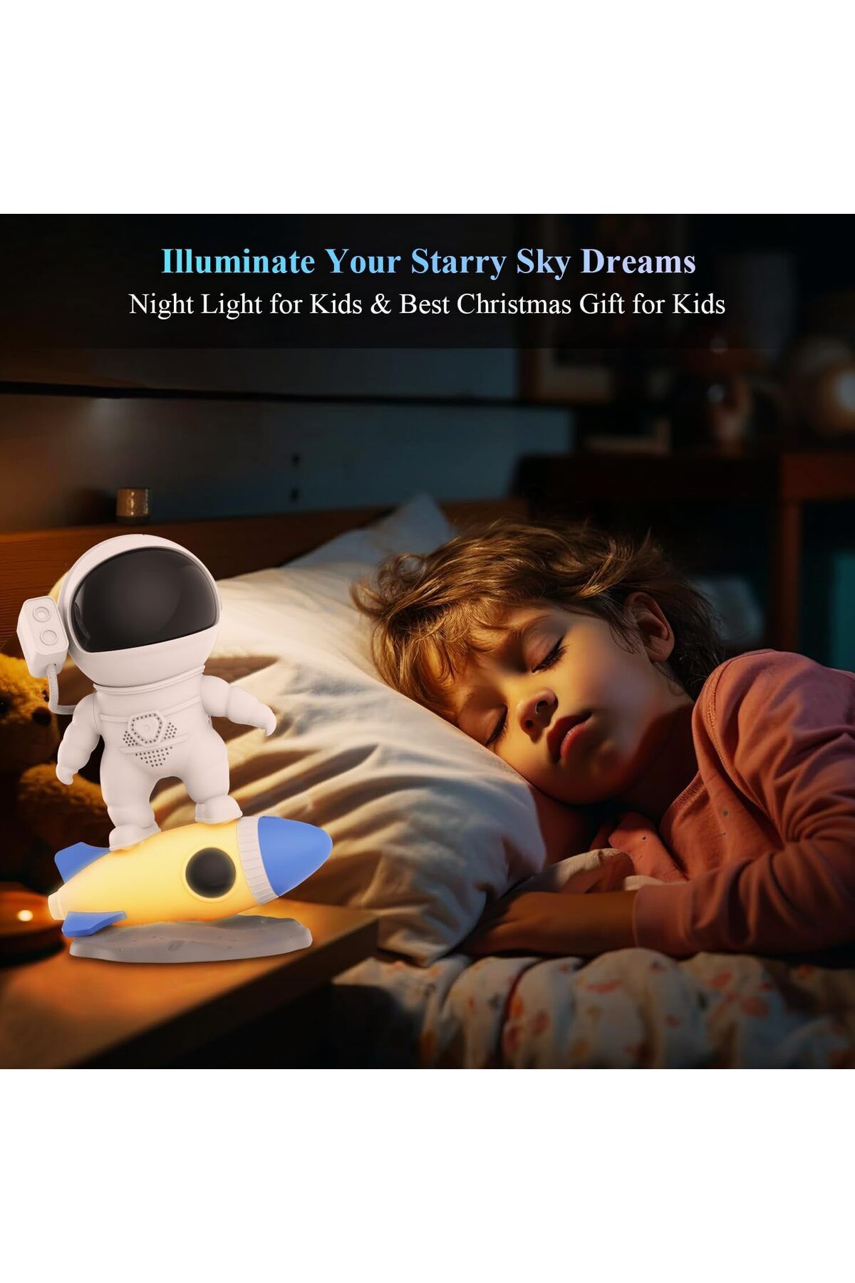 JGT-Rocket Astronaut Galaxy Nebula Projector Planetarium Space Star Night Light for Bluetooth Remote ... 4