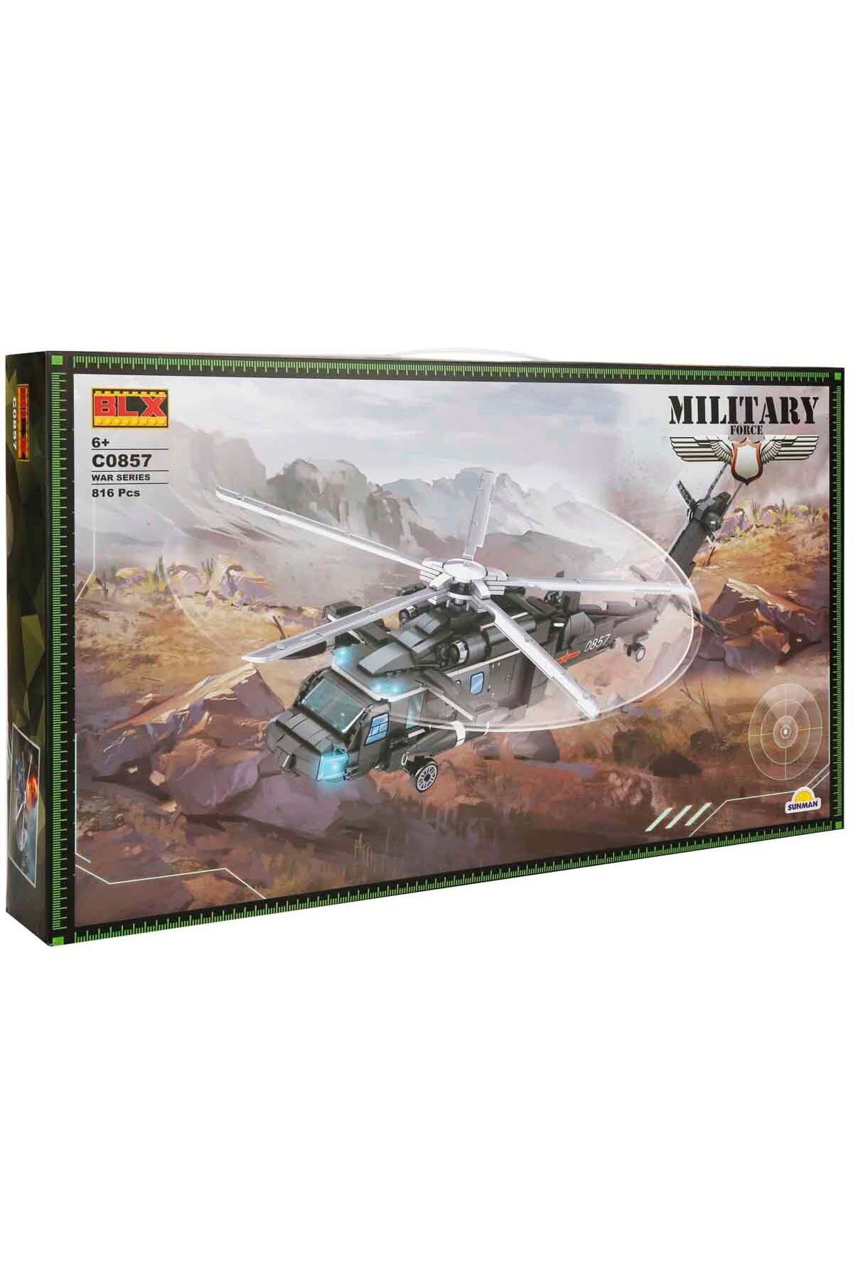 مجموعه بلوکی ساختنی هلیکوپتر رزمی نیروهای نظامی ۸۱۶ تکه