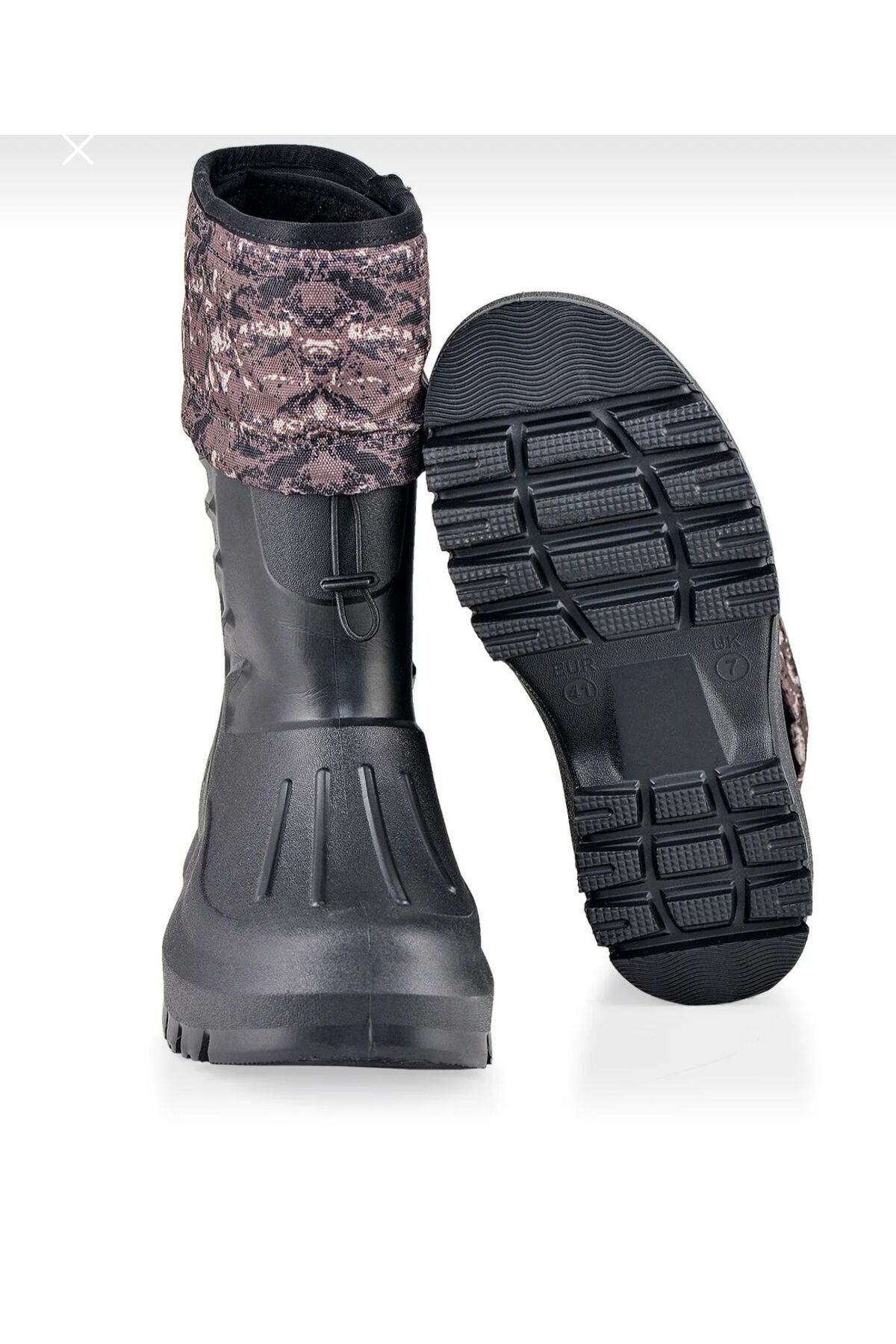 Prosheck  Erkek Siyah Su Geçirmez Balıkçı Motorcu Kurye Avcı Yağmur Kar Çizmesi Termal Çoraplı - Görsel 6