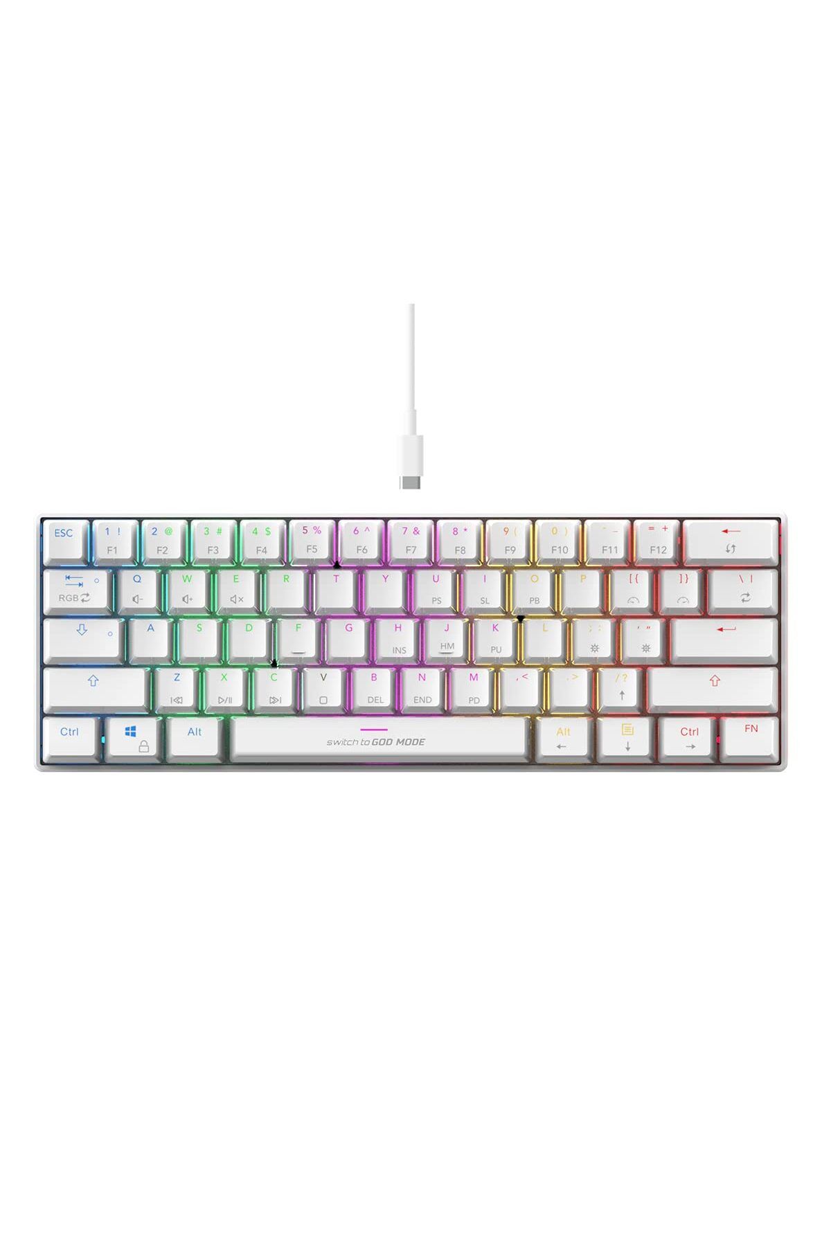 Cosmic Byte-Cosmic Byte CB-GK-35 Themis 61 Key RGB Gaming Keyboard, Outemu Red Switches (White) 1
