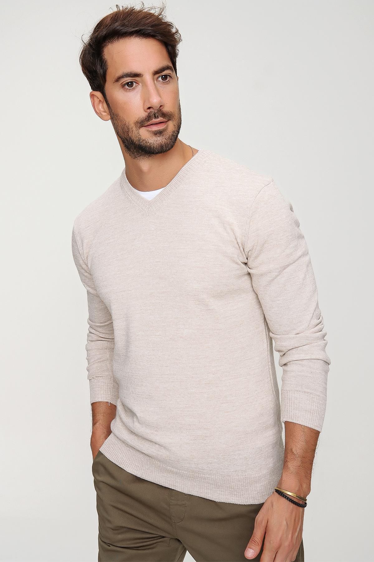 CHUBA-Men's Stone V-Neck Knitwear Sweater 20w151 2