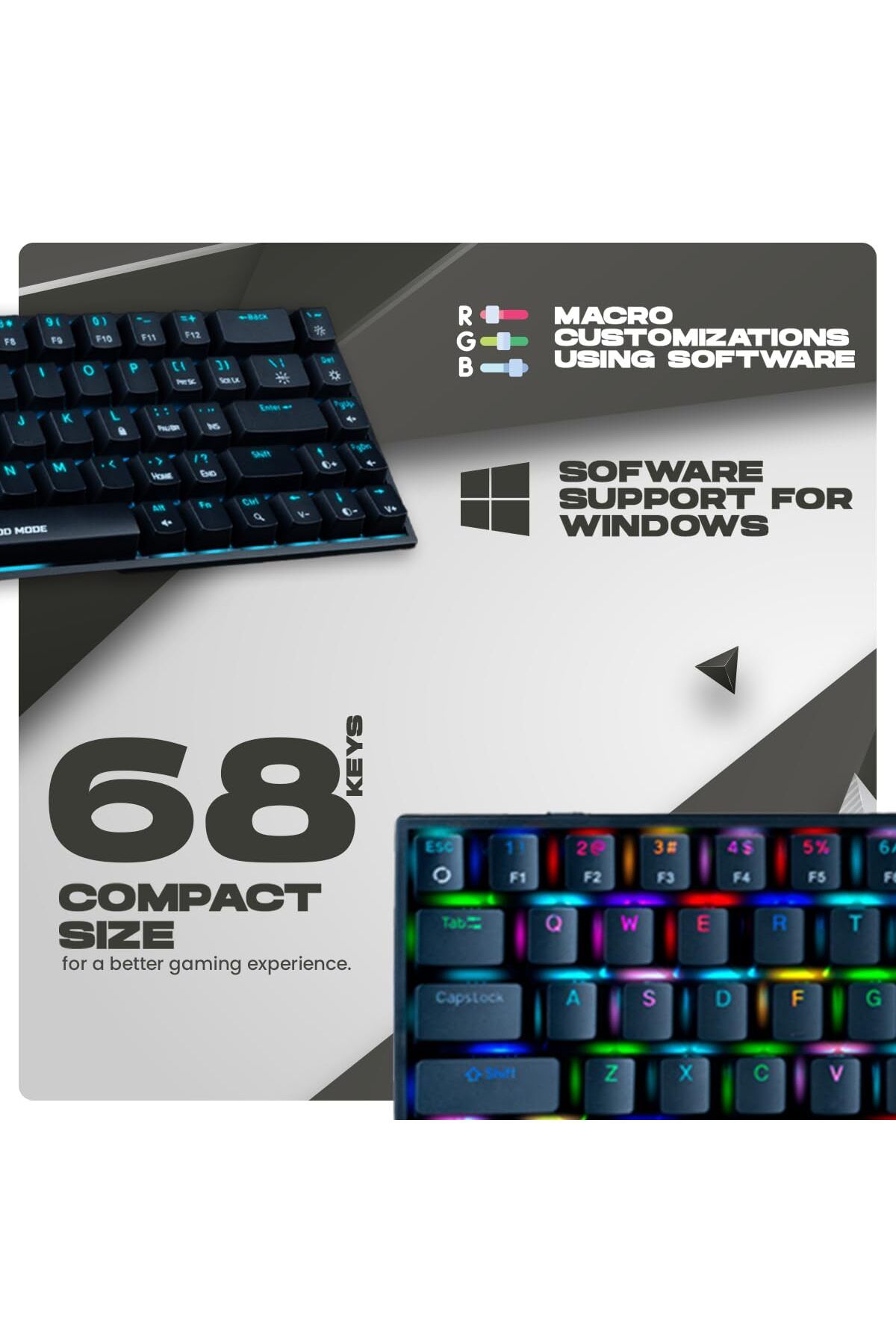 Cosmic Byte-Cosmic Byte CB-GK-23 Artemis 68Key RGB Mechanical Keyboard, Outemu Blue Switches (Black) 7