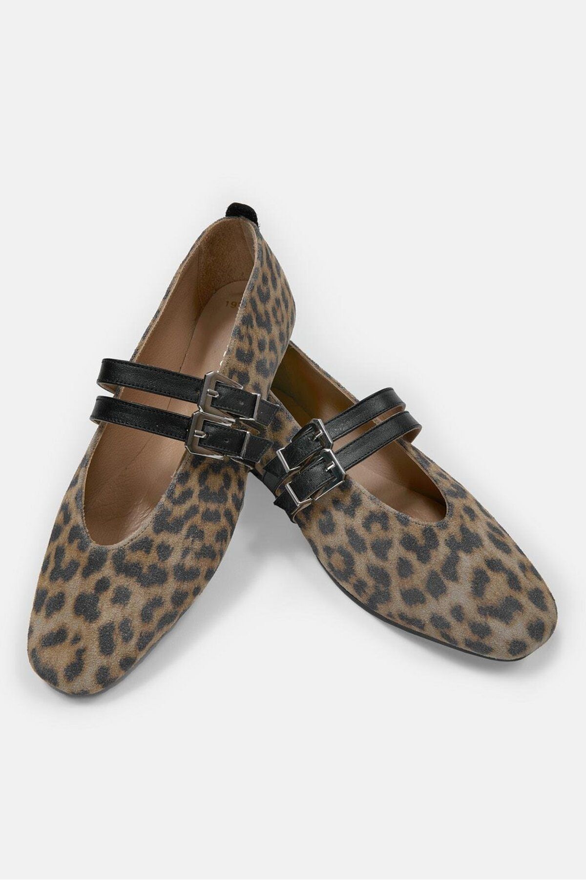 NILUFARR-Sarina Leopard Genuine Leather Women's Ballerinas 6