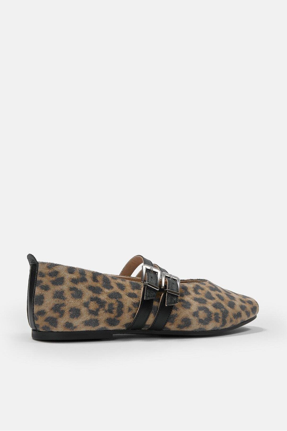 NILUFARR-Sarina Leopard Genuine Leather Women's Ballerinas 4