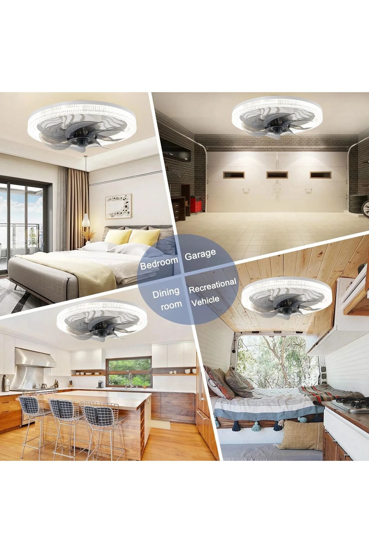 IRALAN-Modern ceiling fan with light, remote control adjustable three-color dimming LED ceiling f... 4
