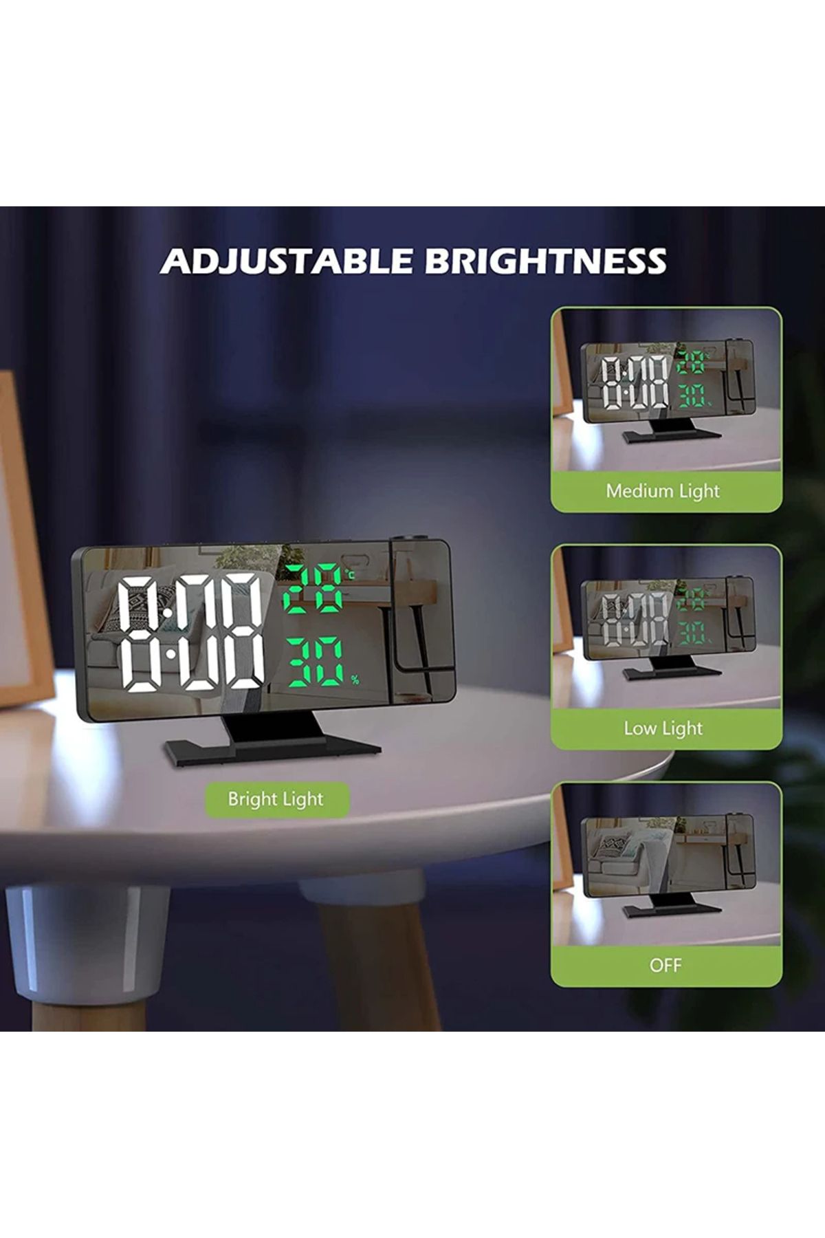 Choice-LED Digital Alarm Clock Projection Clock Projector Ceiling Clock with Time Temperature Display Ba... 5