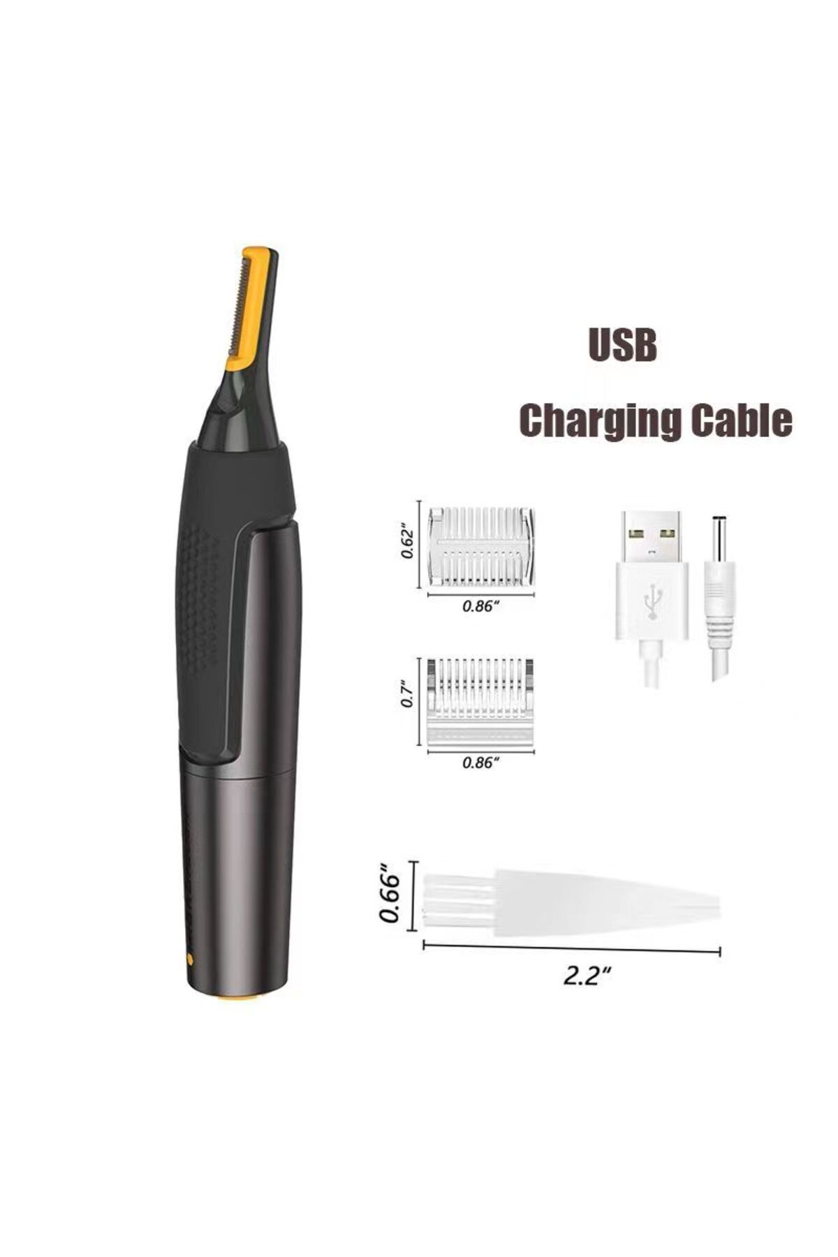 ROFAELEC-Gray Nose Ear Face Trimmer Electric Shaving Safe Face Care Nose Hair Trimmer For Men Shaving Hair Re 1