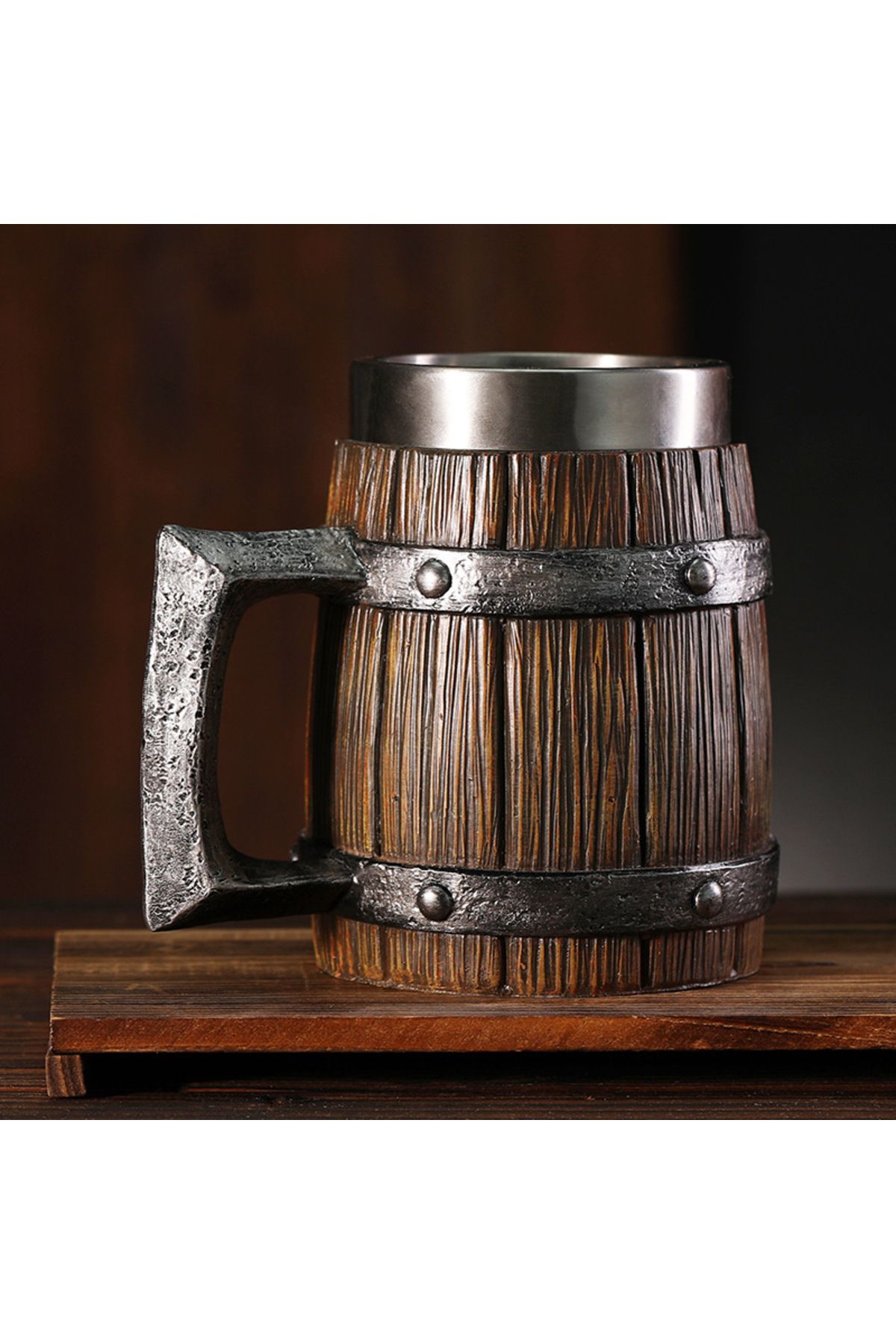 Choice-Hot-selling Wooden Barrel Beer mug , Large-capacity  Coffee mug Water bottle ,Tazas de café with ... 3