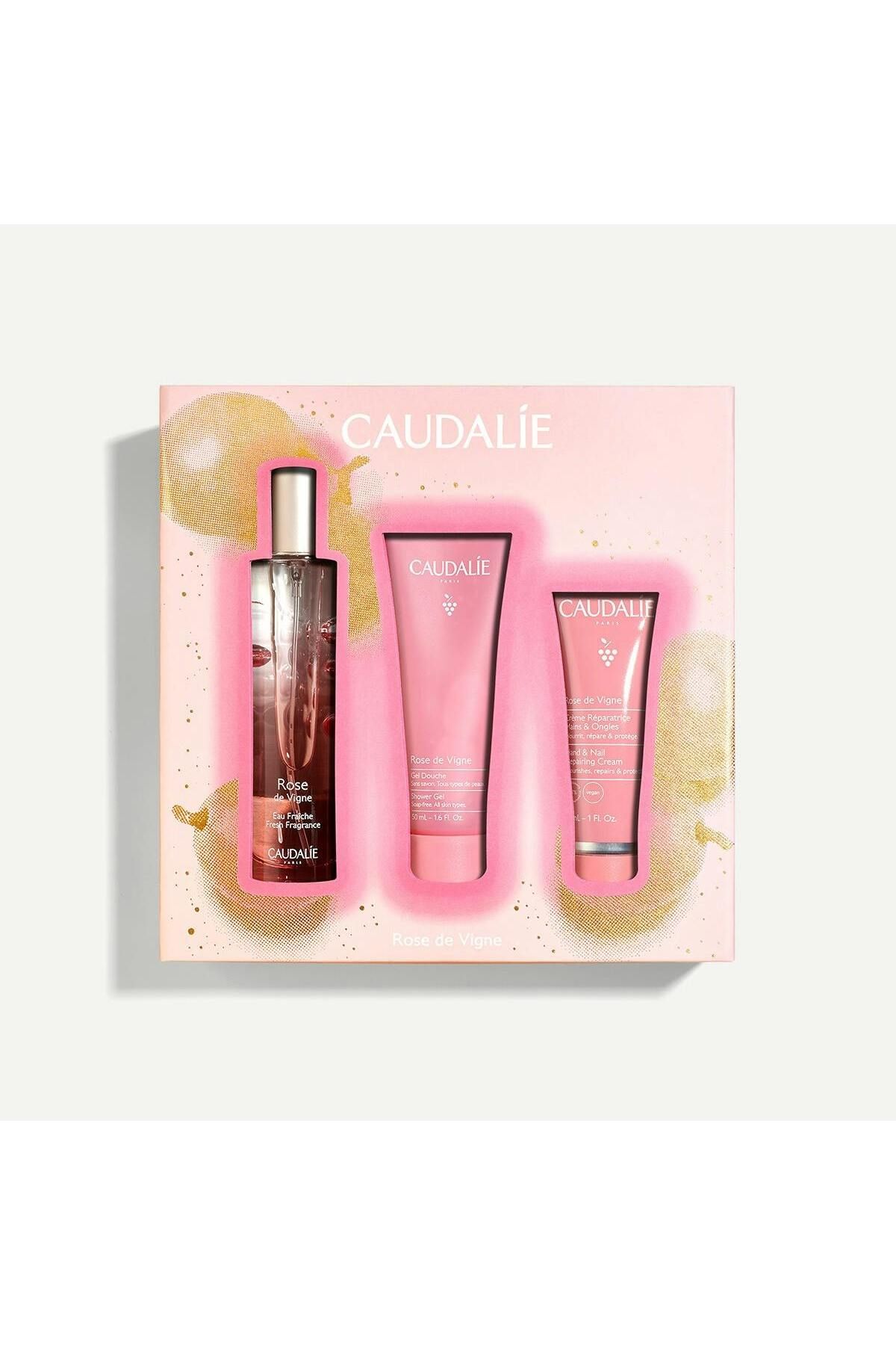 Caudalie Rose de Vigne Seti - Rose de Vigne Aromalı Parfüm 50ml & Duş Jeli 50ml & El Kremi 30ml