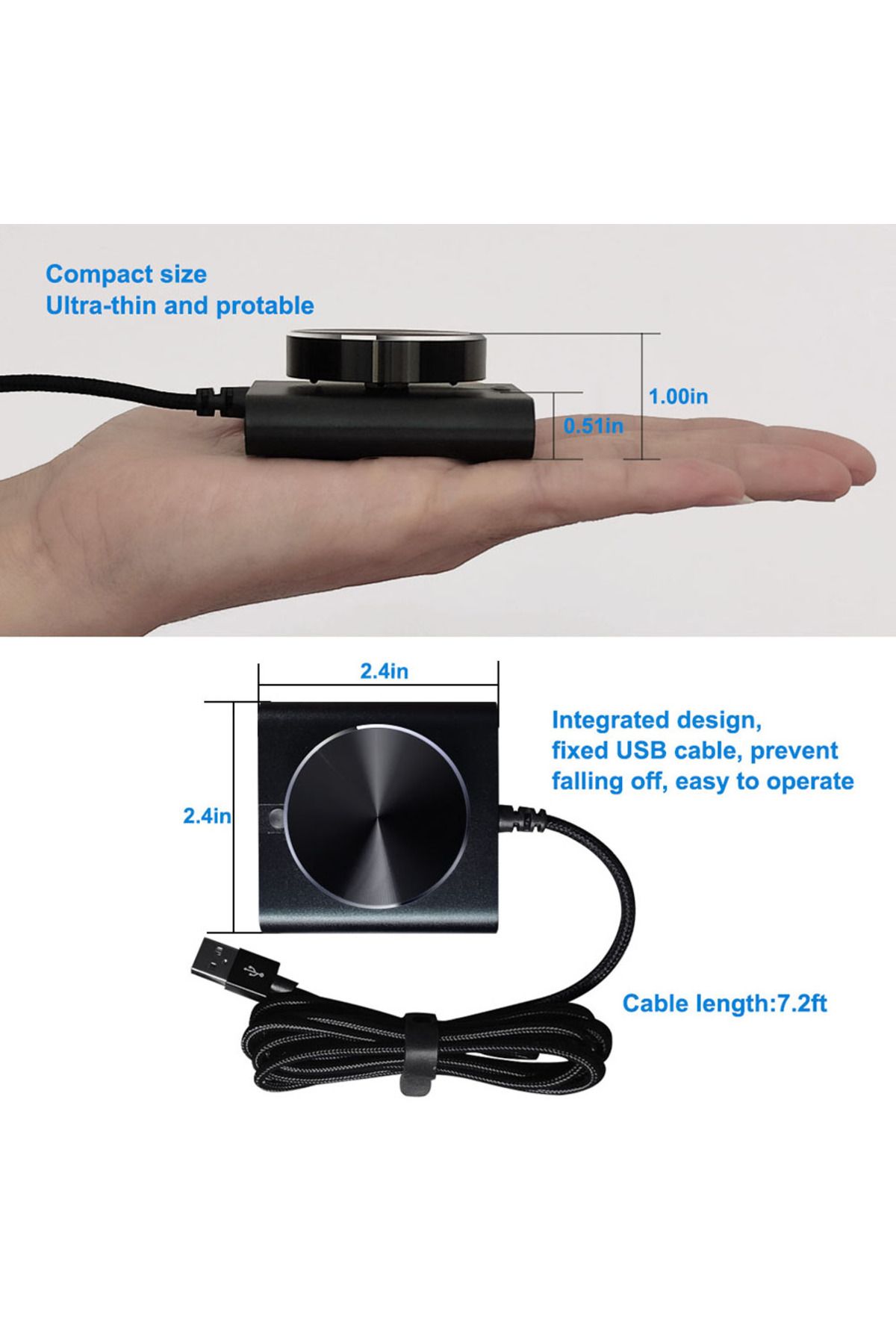 ALLOYSEED-1/2pcs USB Computer Volume Controller PC Speaker External Audio Volume Control Knob Digital Contr... 4