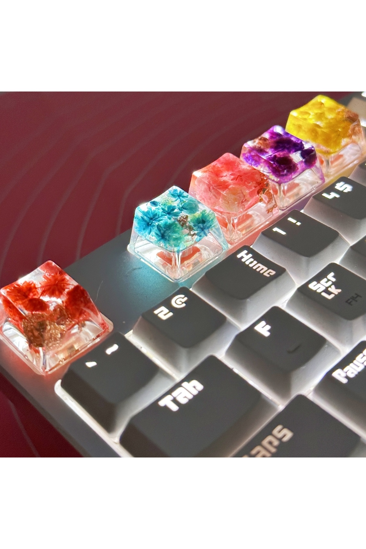Choice-Dry spline cap real flowers small star mechanical keyboard cap wholesale 3