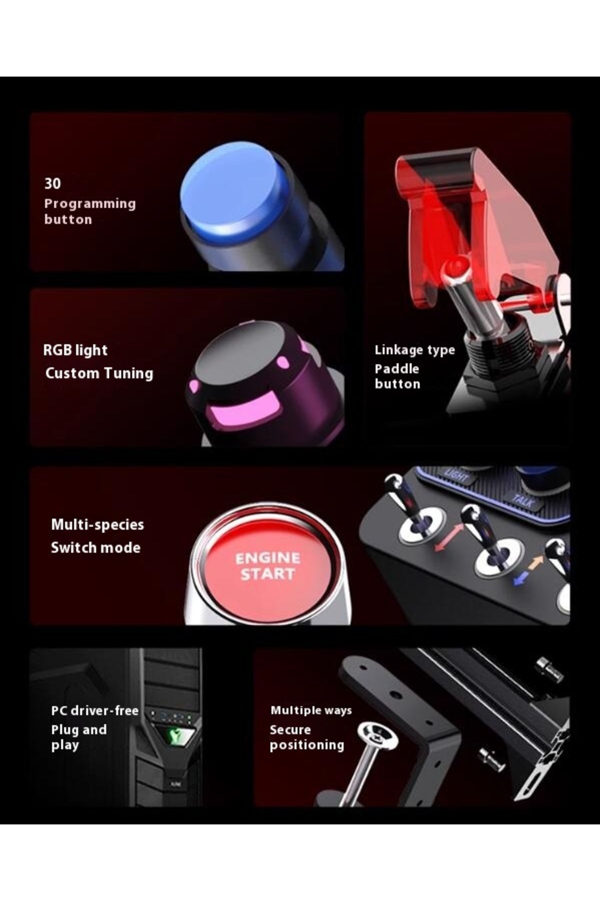 Choice-PXN CB1 Racing Simulator Multifunctional Key Control Box Central Control Box Customized RGB EURO ... 5