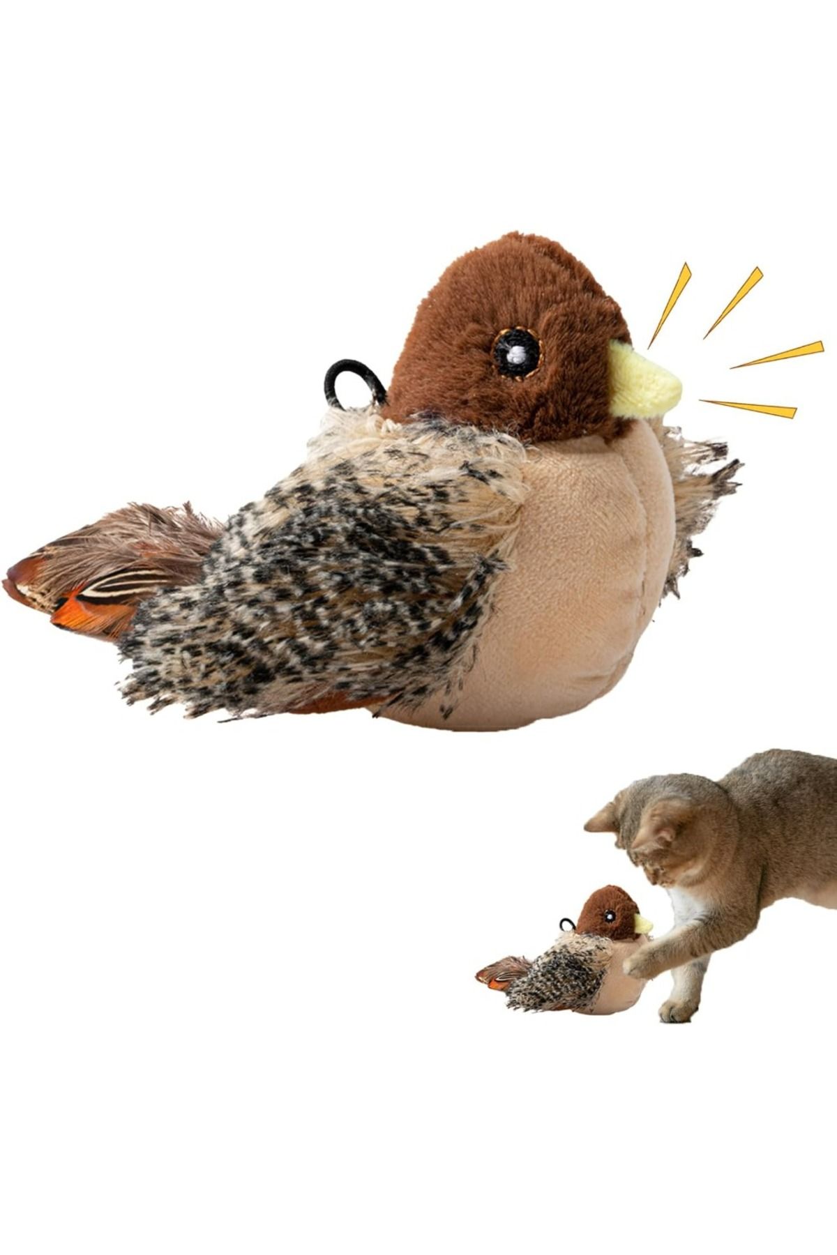 Choice-Flapping Bird Cat Toy, Interactive Flappy Bird Cat Toy Bird Toy for Cats, Simulated Chirping Bird... 2