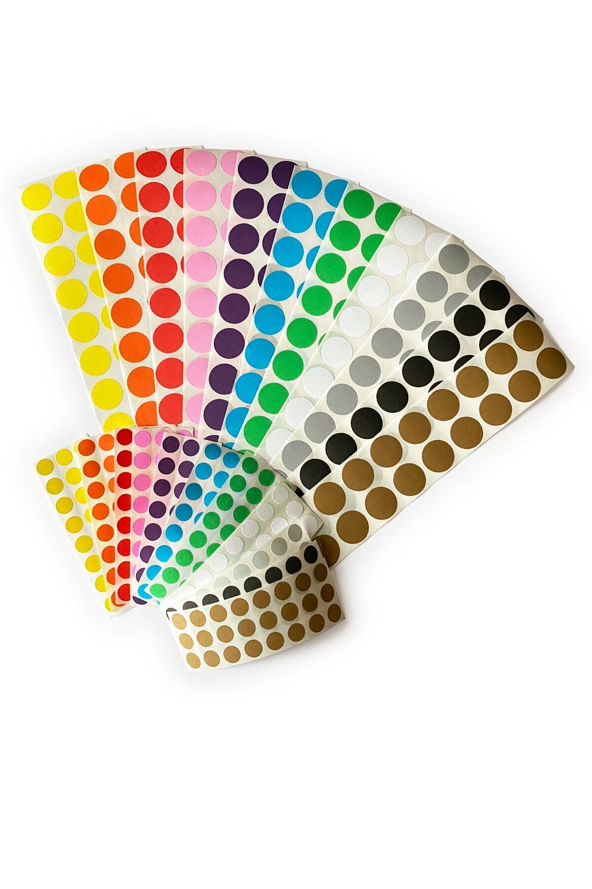 piapolya 11 Renk 1 Set Ekstra Nokta Etiket | Etkinlik Materyalı | 11 Renk | 528 Adet