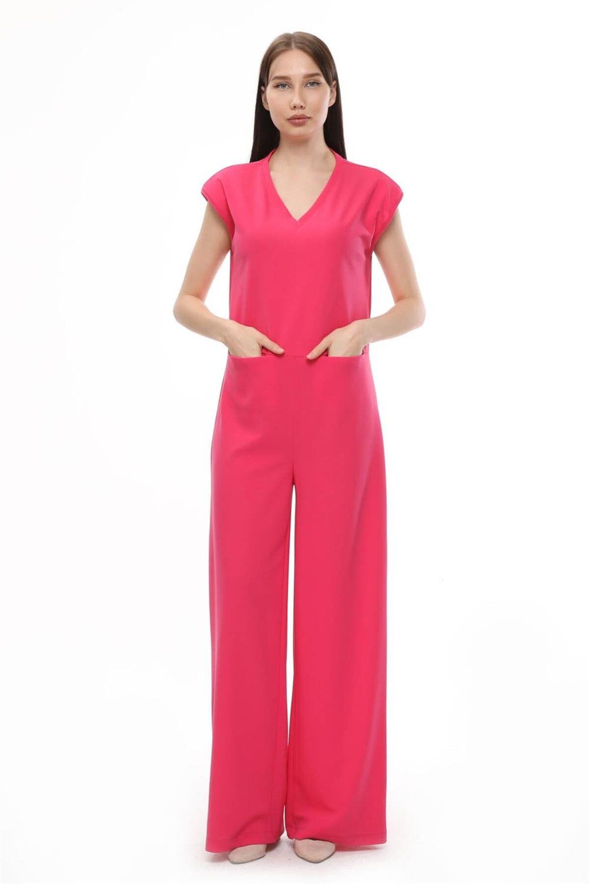 HomeStore-Ärmelloser Jumpsuit mit gerüschten Schultern 1