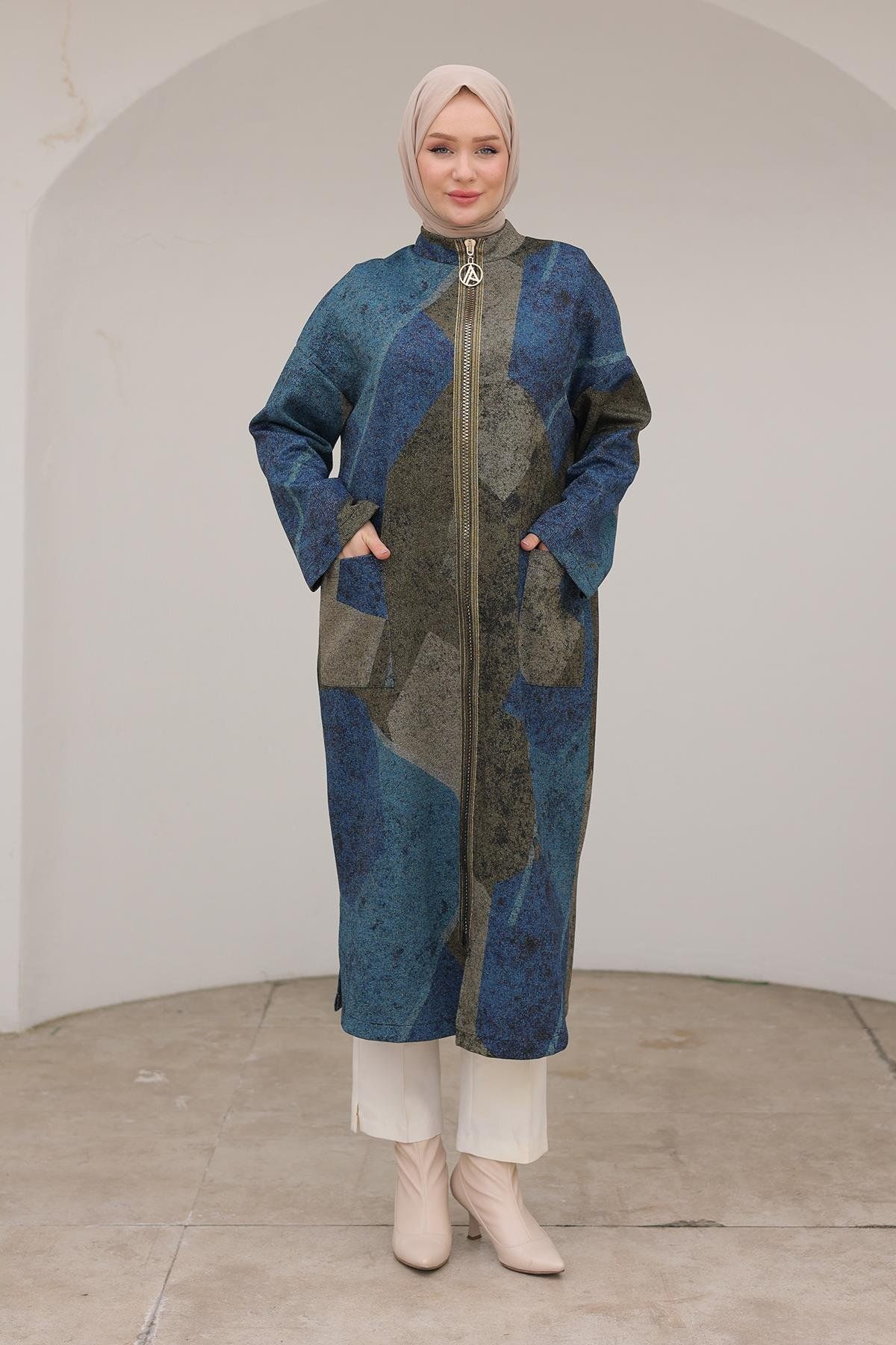 Armine TREND-Armi̇ne Trend Range Zippered Loose Cut Wear Blue 24Kt525 1
