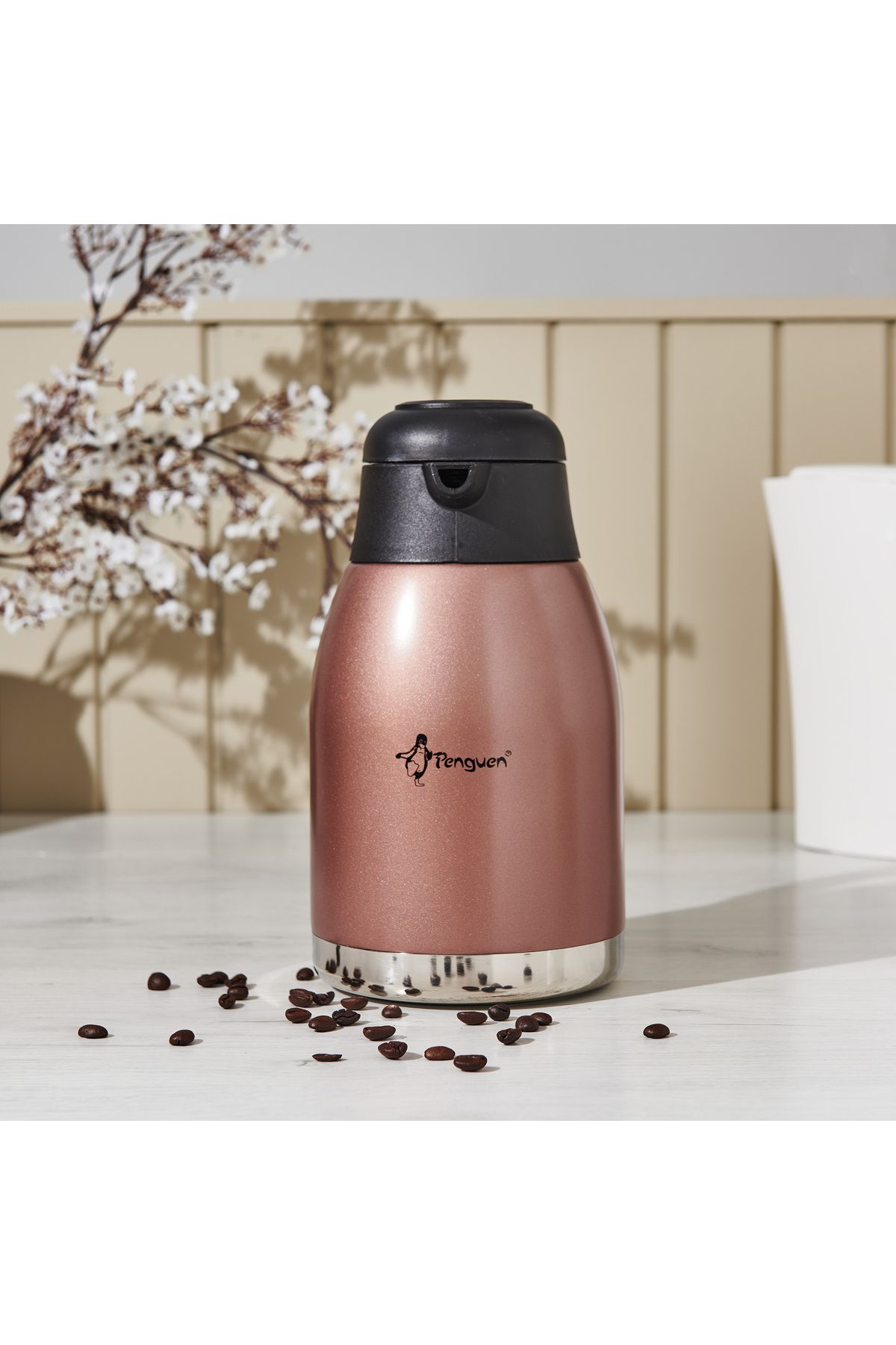 فلاسک چند رنگ ترموس چای فولادی برنز 2 LT Penguen