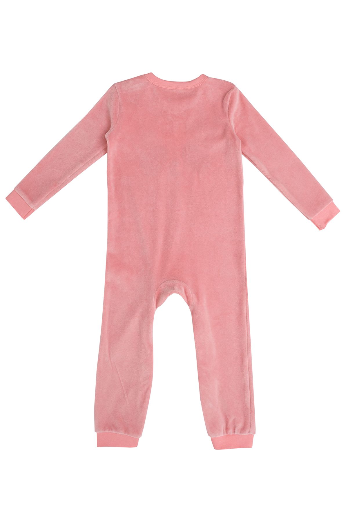 Gambino-Pink Baby Girl Velvet Panda Embroidered Snap Jumpsuit 2