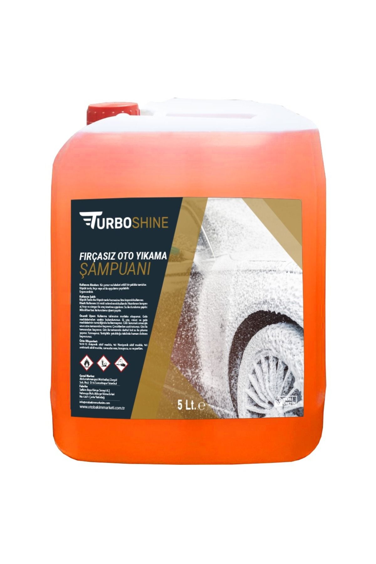 TURBO SHİNE Fırçasız Oto Yıkama Şampuanı 5 Litre