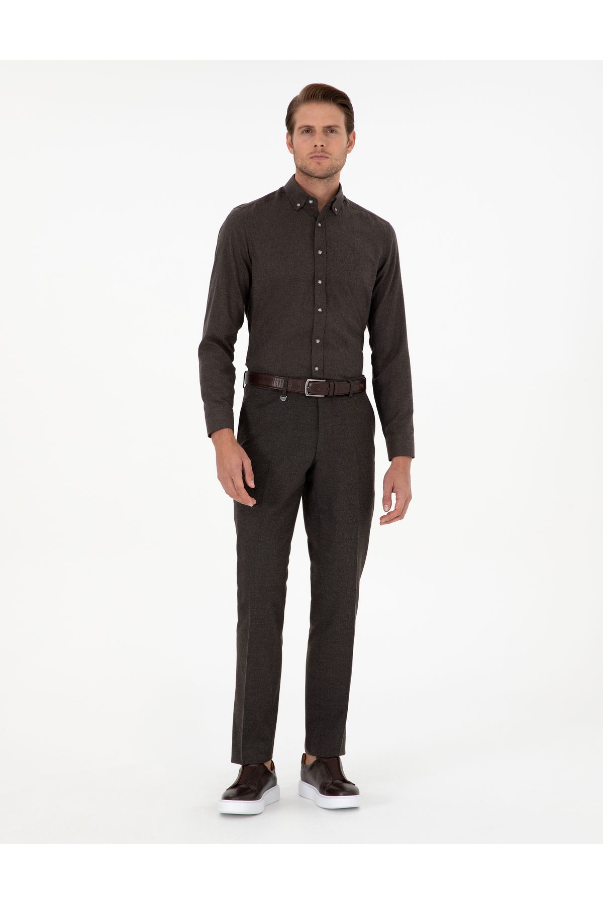 Pierre Cardin Kahverengi Slim Fit Kumaş Pantolon 50293167-vr029