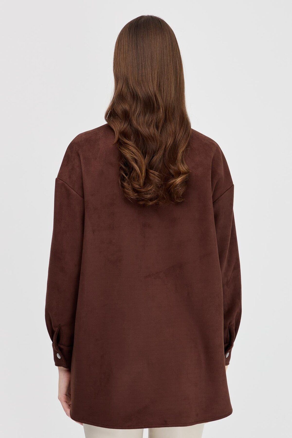 accort-Suede Shirt Jacket - Tasseled Front, Brown 6