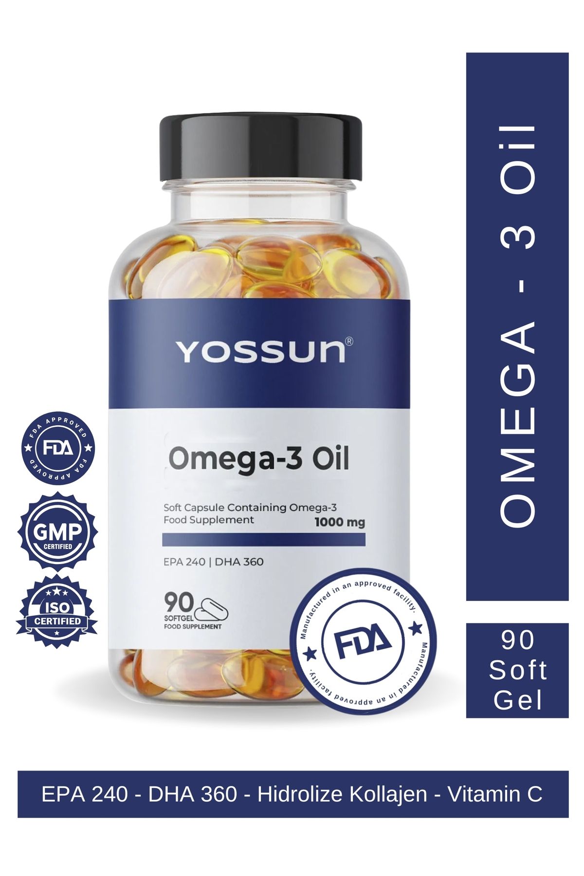 yossun Omega-3 içeren Yumuşak Kapsül Takviye Edici Gıda