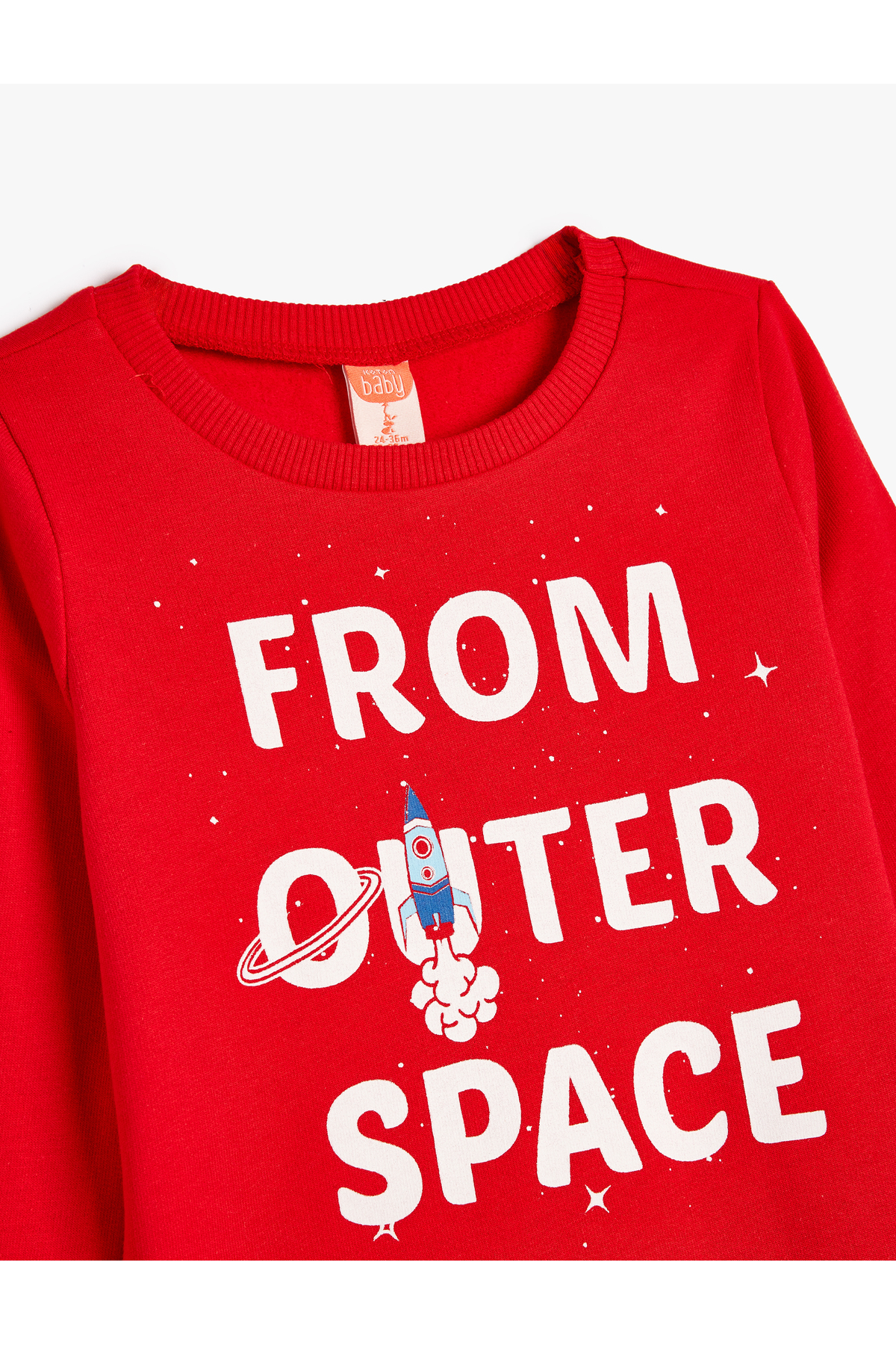 Koton Sweatshirt Slogan Baskılı Uzun Kollu Bisiklet Yaka Şardonlu Pamuklu fotoğrafı 3 (önizleme)