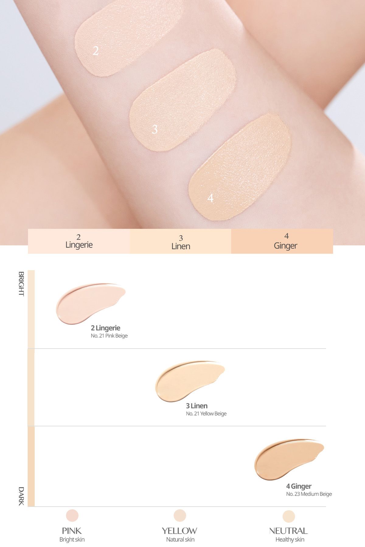 CLIO Yoğun Nem ve Işıltı Veren Cushion CLIO Kill Cover Mesh Glow Cushion+Refill Spf50+PA++++ (2 Lingerie)-4