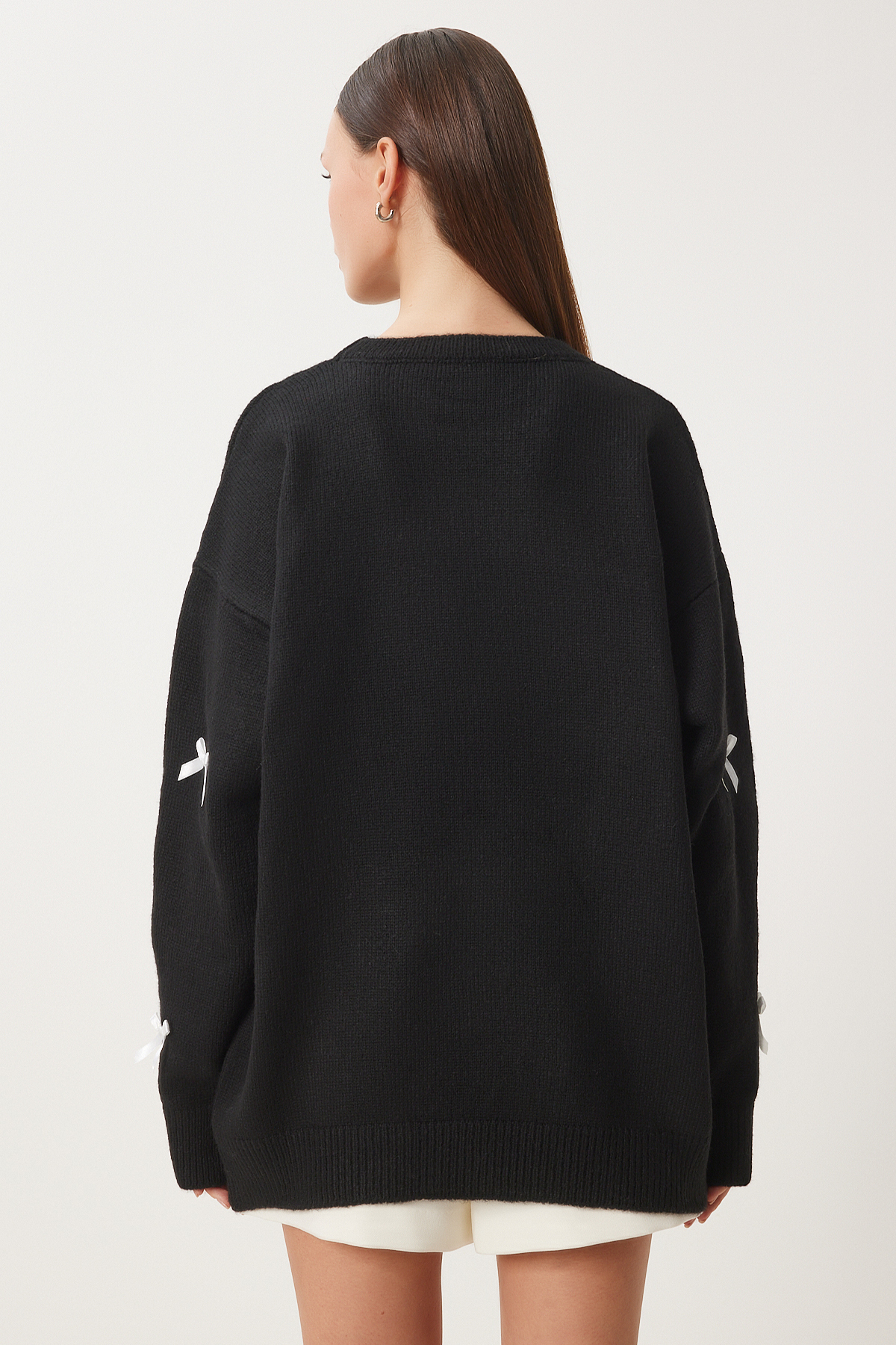 Lovelyİstanbul  Fiyonklu Triko Kazak SİYAH LSV0001 - Görsel 5