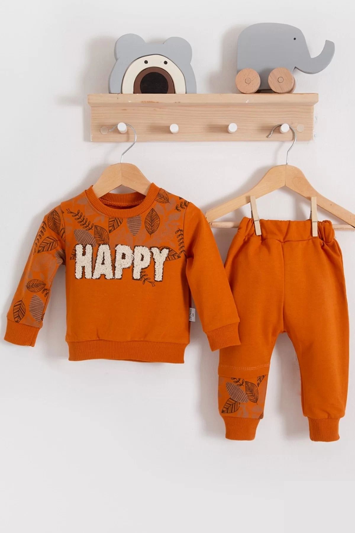 dalinda Happy Yaprak Desenli 2'li Erkek Bebek Takım