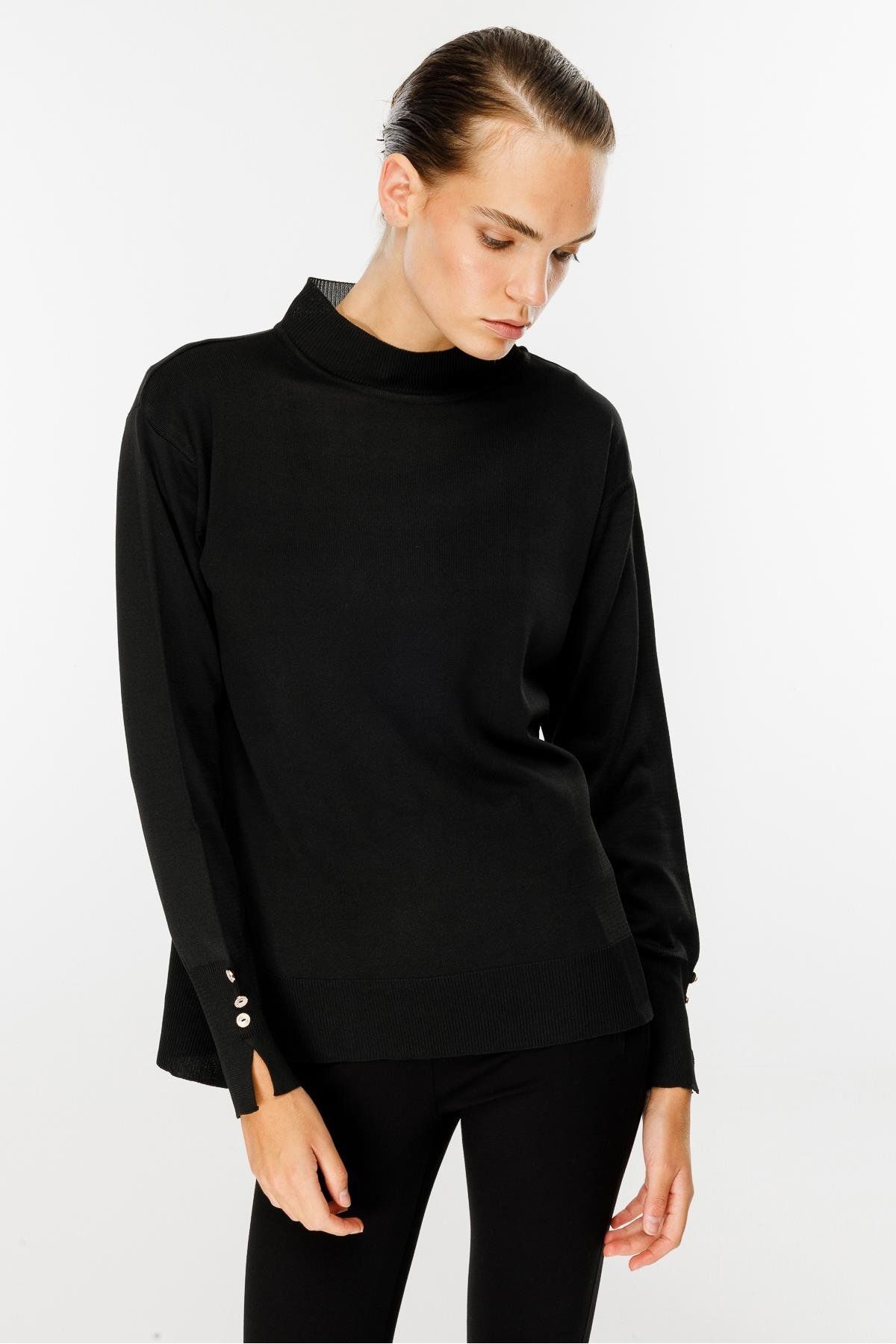 accort-Half Fisherman Basic Knitwear Sweater - BLACK 7