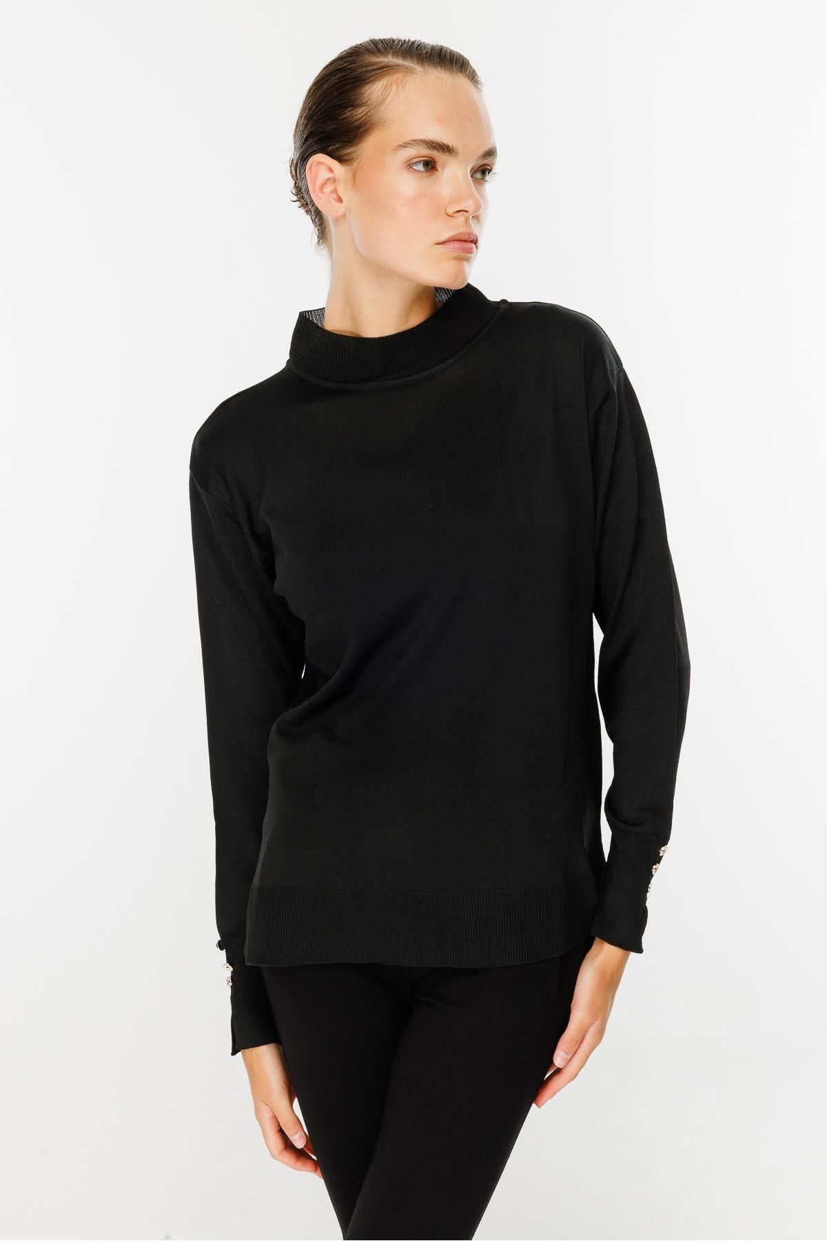 accort-Half Fisherman Basic Knitwear Sweater - BLACK 6