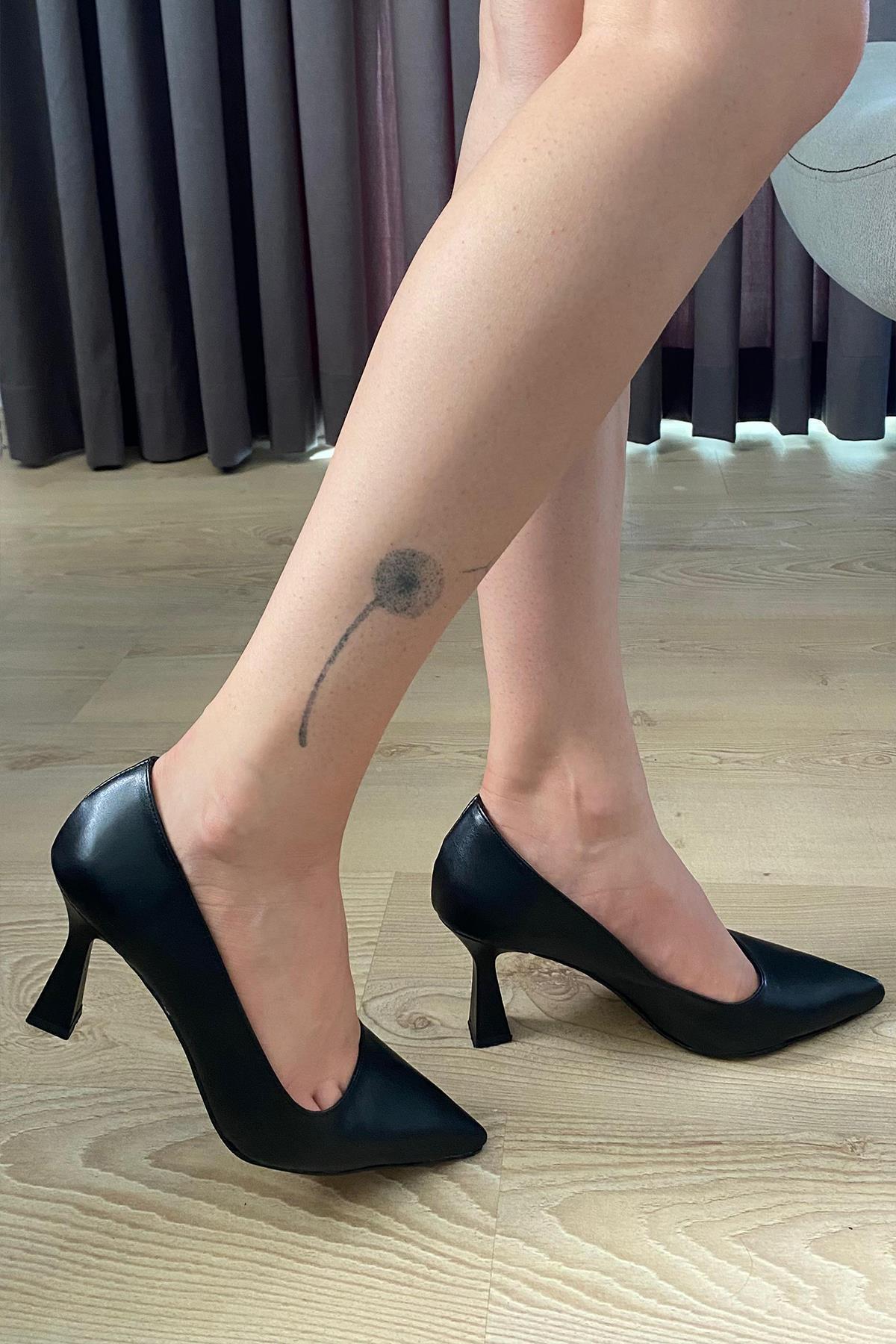 Preshley  Kadın Samba Siyah Cilt Stiletto - Görsel 4