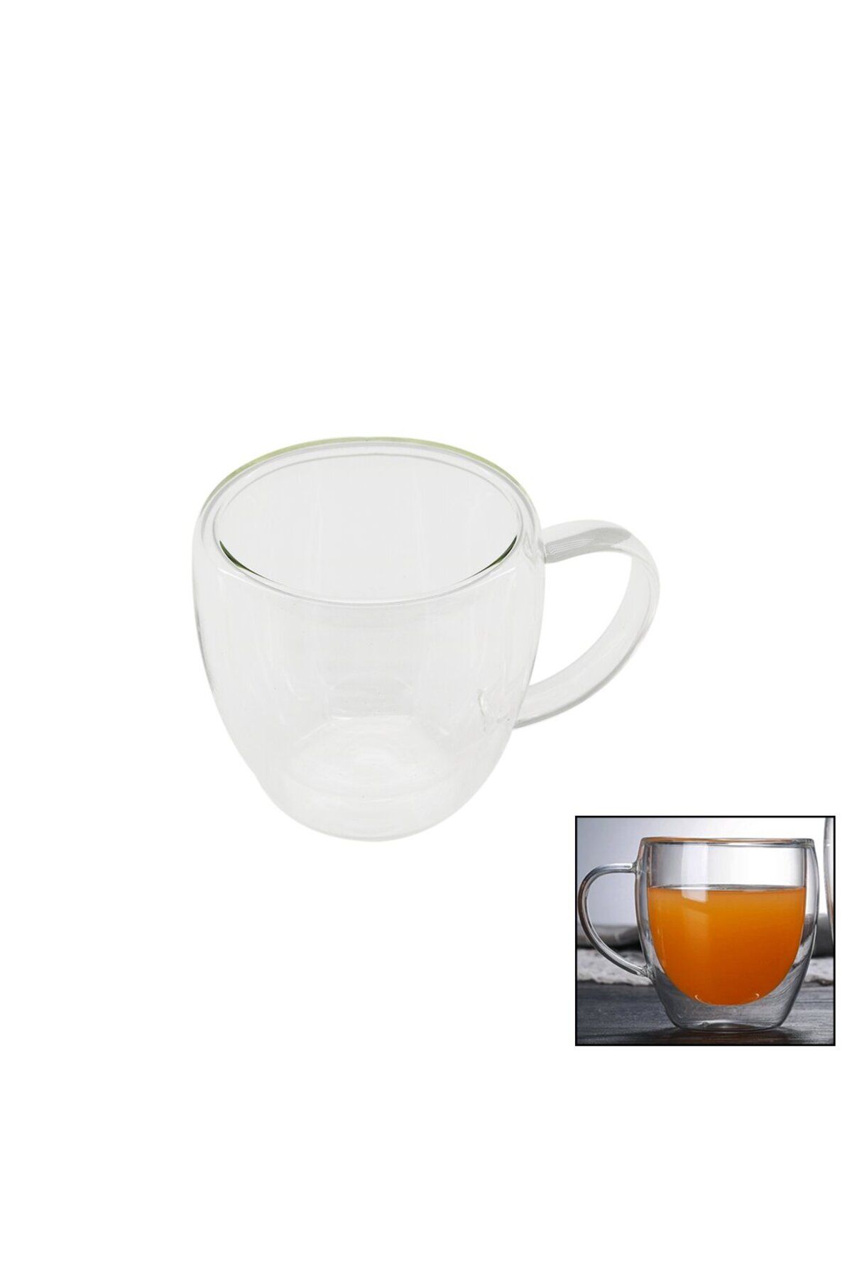 OEM 250ML - DAR ÇİFT CİDARLI - SADE TERMİSİL - ISIYA DAYANIKLI CAM BARDAK (5024)