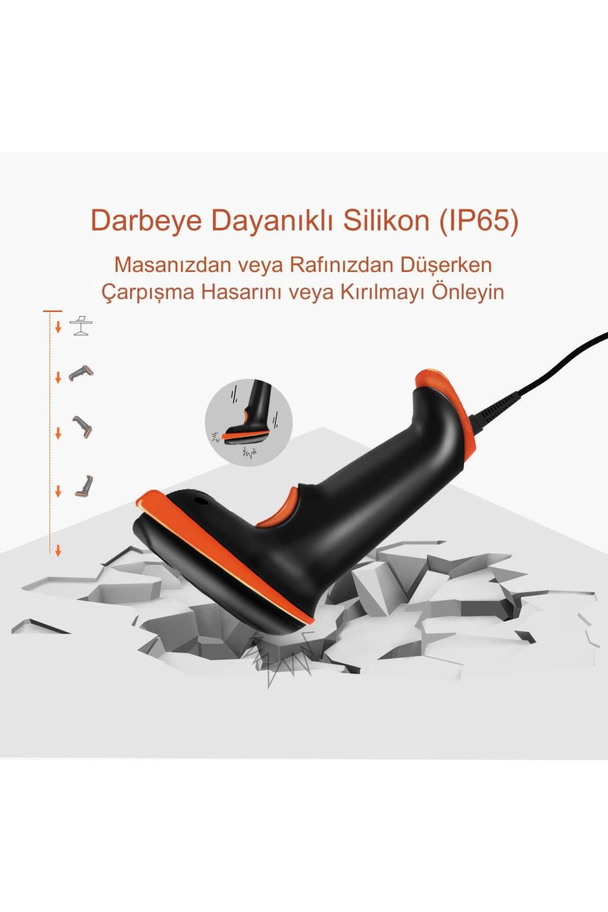 TERA-Qr Barcode Scanner D5100Y - 1D 2D Wired, Dustproof and Impact Resistant 5