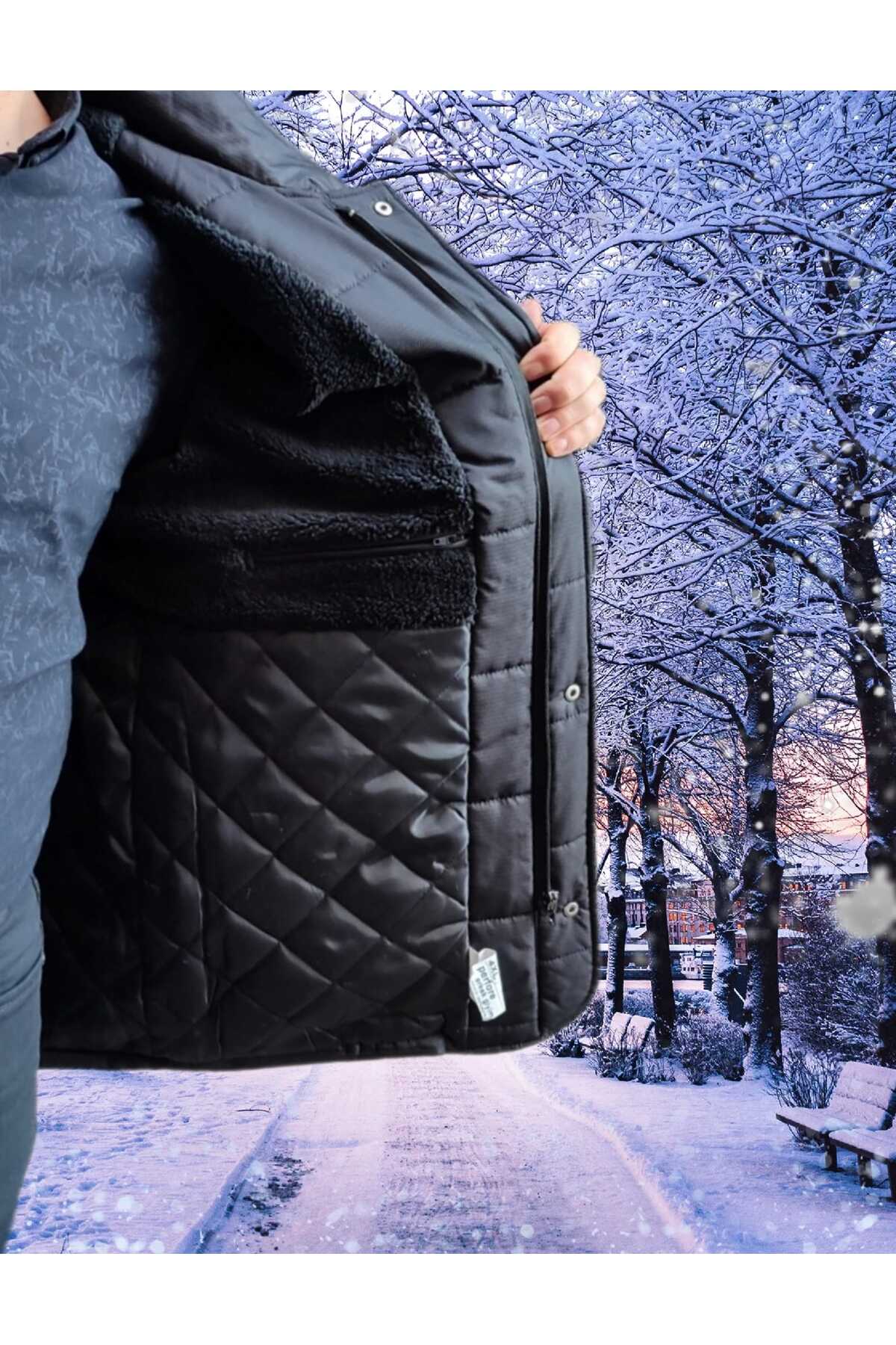 Perfore Büyük Beden Erkek Kaban. 4XL, 5XL, 6XL,7XL görsel 4