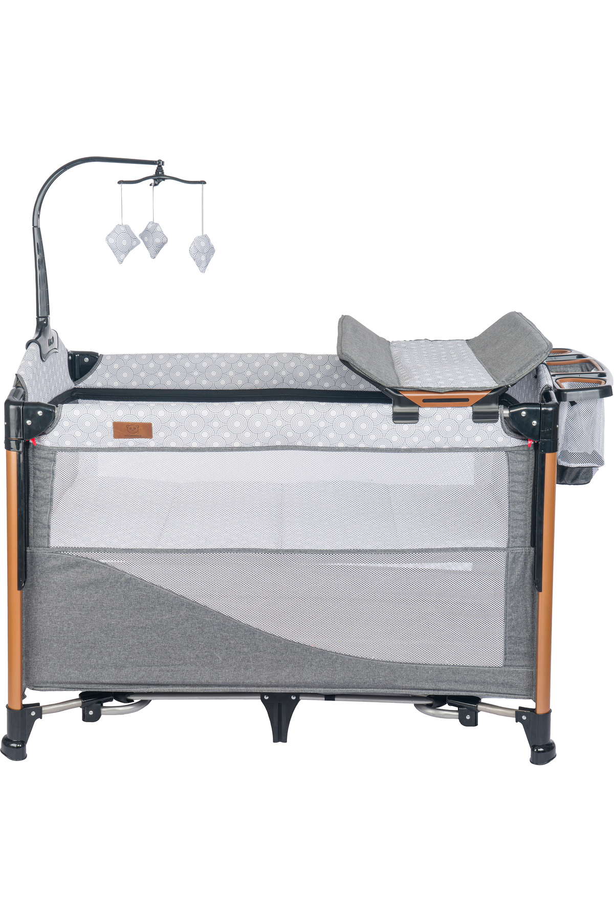 Mamma Luxury Alüminyum Anne Yanı Organizerli Dönenceli Park Yatak Beşik 70 x 110 cm. fotoğrafı 2 (önizleme)