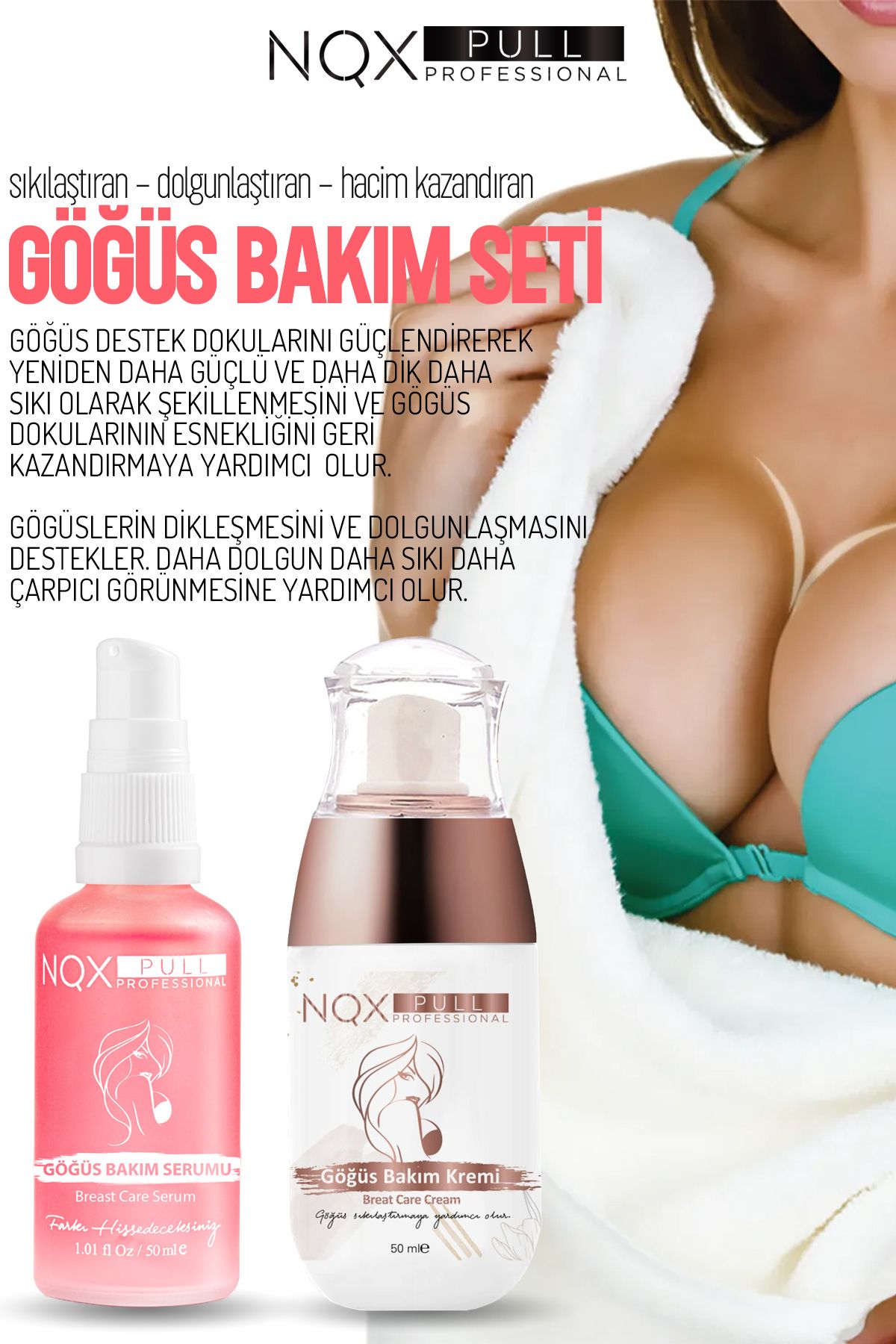 NQX PULL Gögüs Büyütmeye % Dikleştirmeye Yardımcı Bakım 2li Özel Seti-4