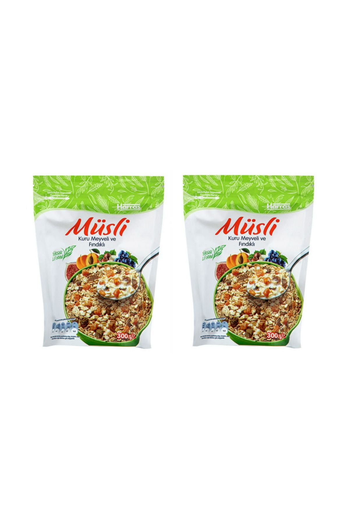 Harras Müsli Kuru Meyveli Ve Fındıklı 300 gr X 2 Adet