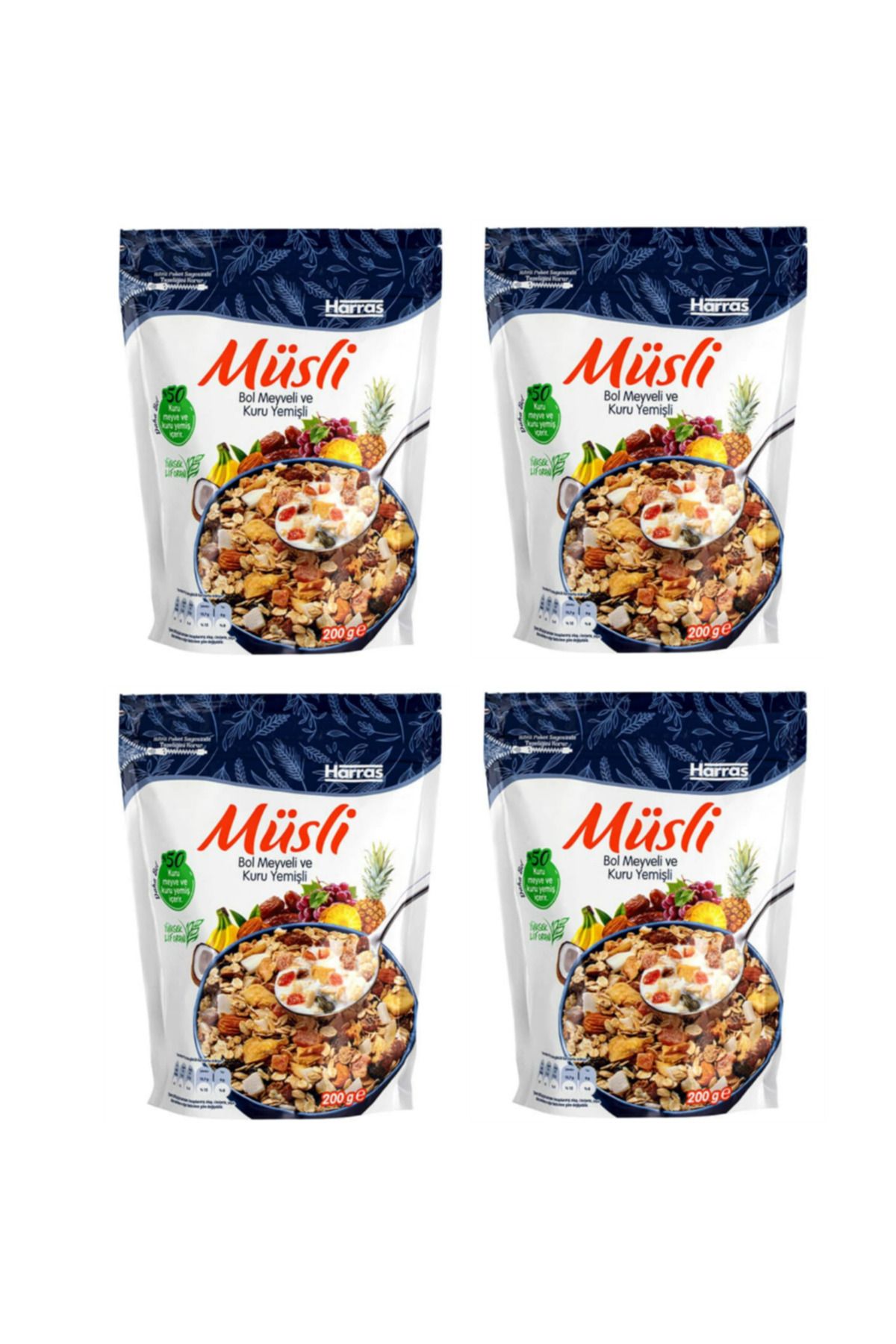 Harras Müsli Bol Meyveli Ve Kuru Yemişli 200 Gr X 4 Adet